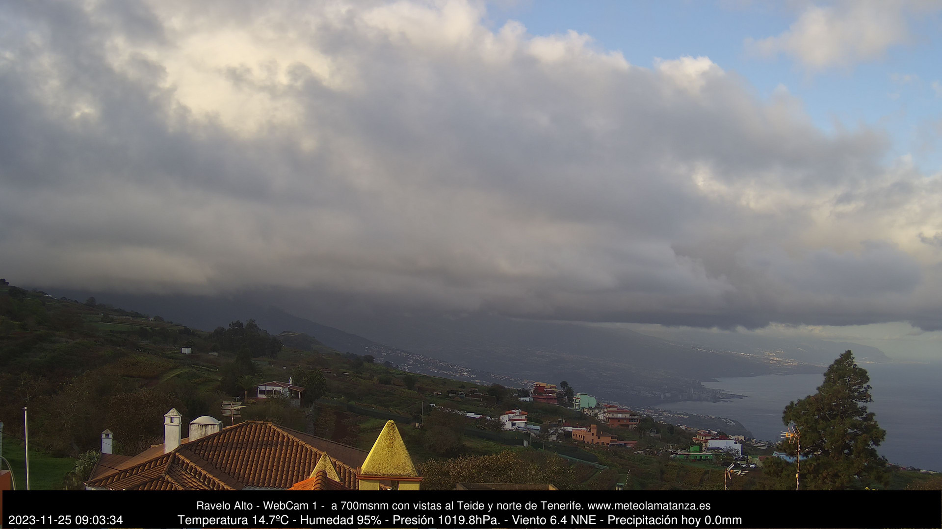 time-lapse frame, MeteoRavelo- Visión N de Tenerife webcam