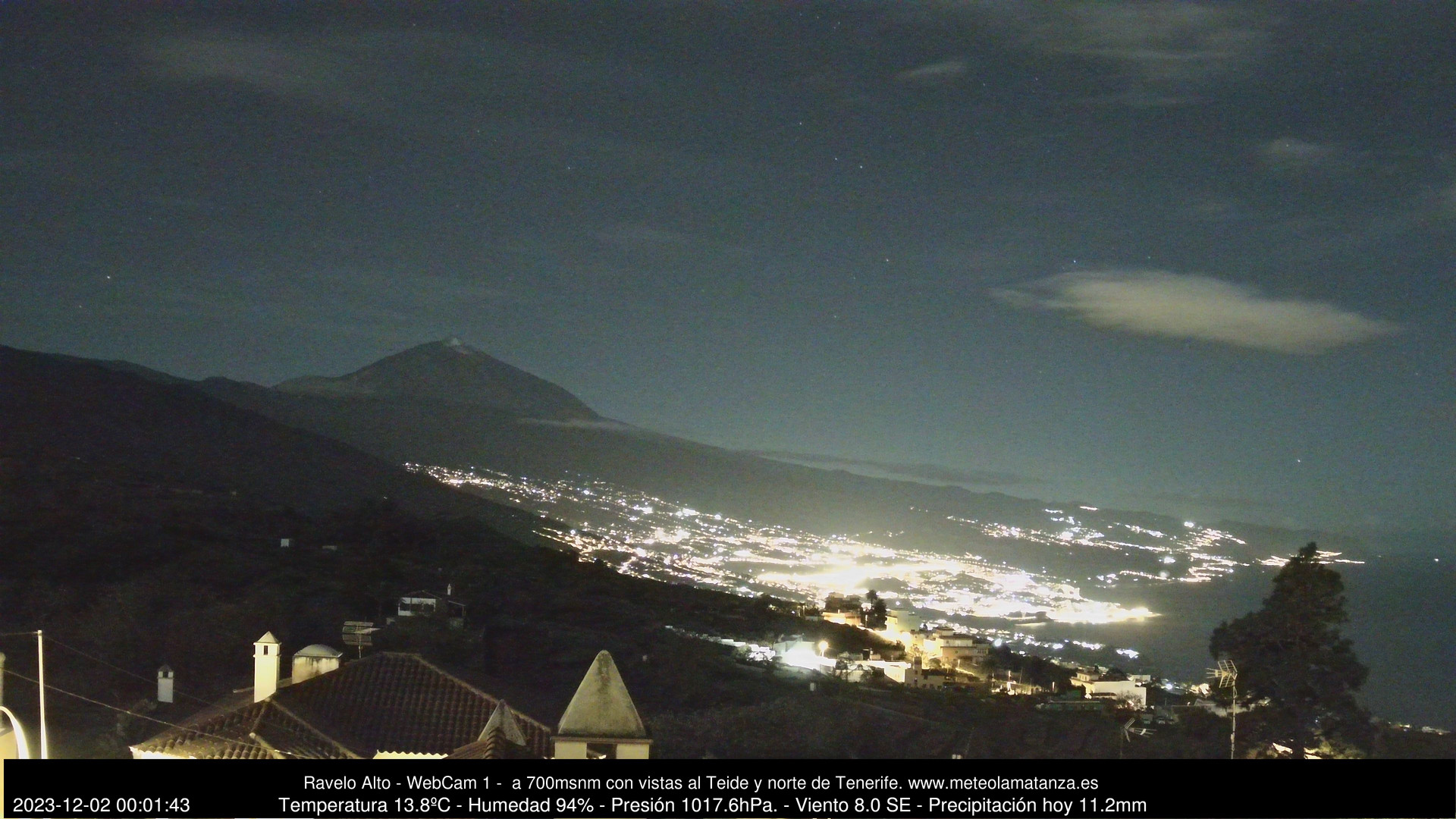 time-lapse frame, MeteoRavelo- Visión N de Tenerife webcam