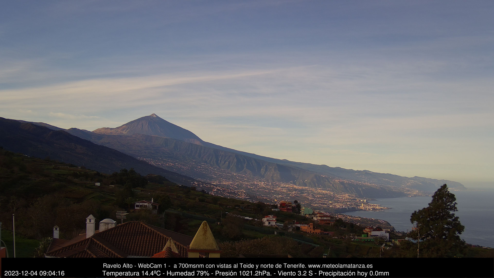 time-lapse frame, MeteoRavelo- Visión N de Tenerife webcam