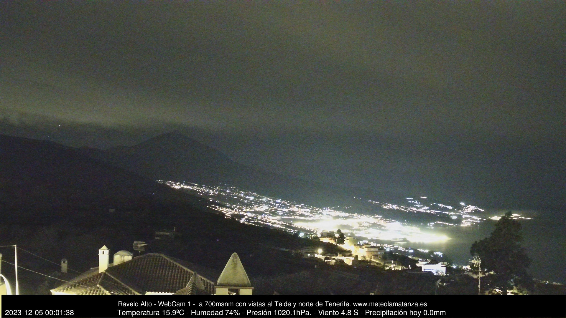 time-lapse frame, MeteoRavelo- Visión N de Tenerife webcam