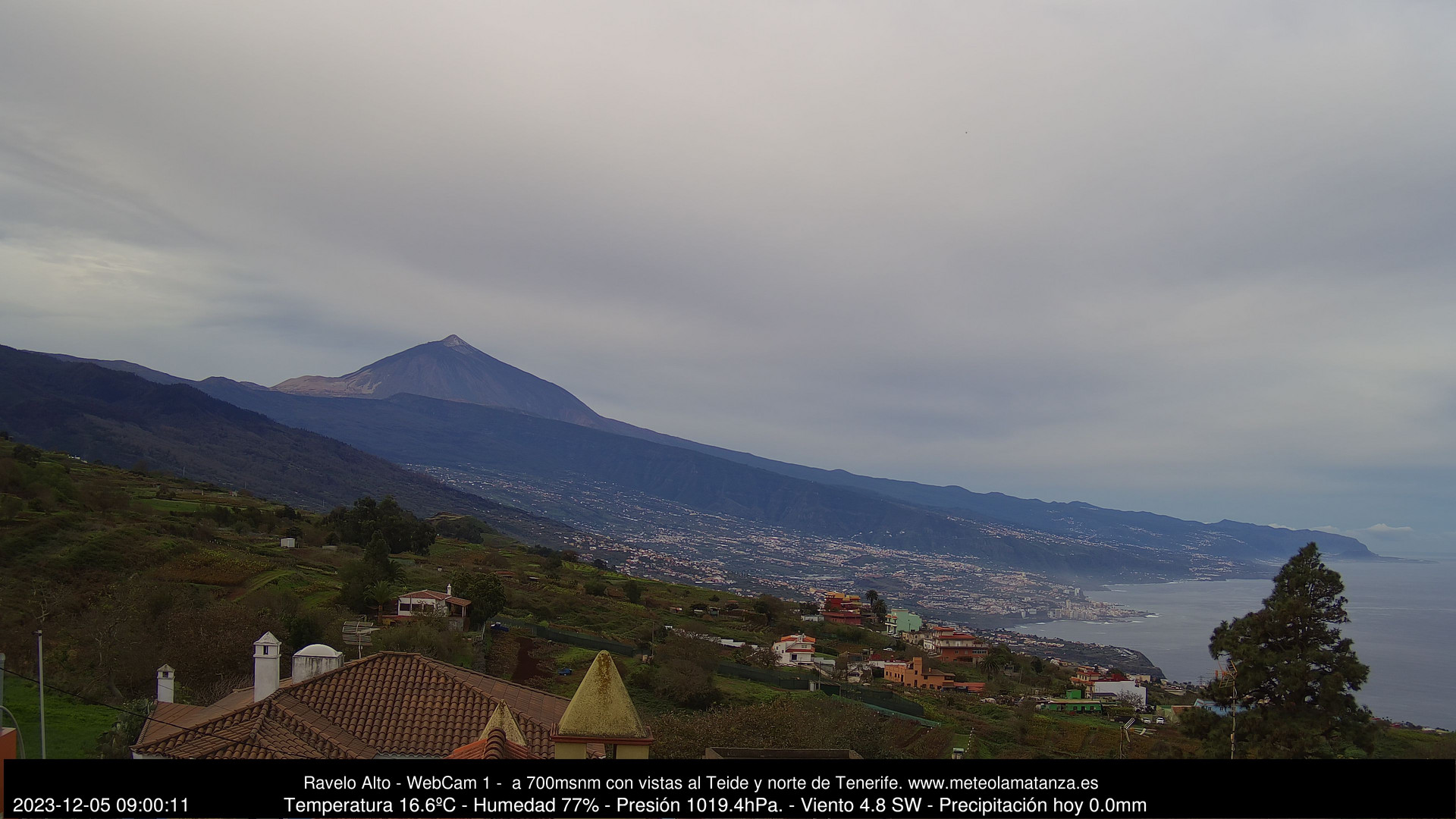 time-lapse frame, MeteoRavelo- Visión N de Tenerife webcam