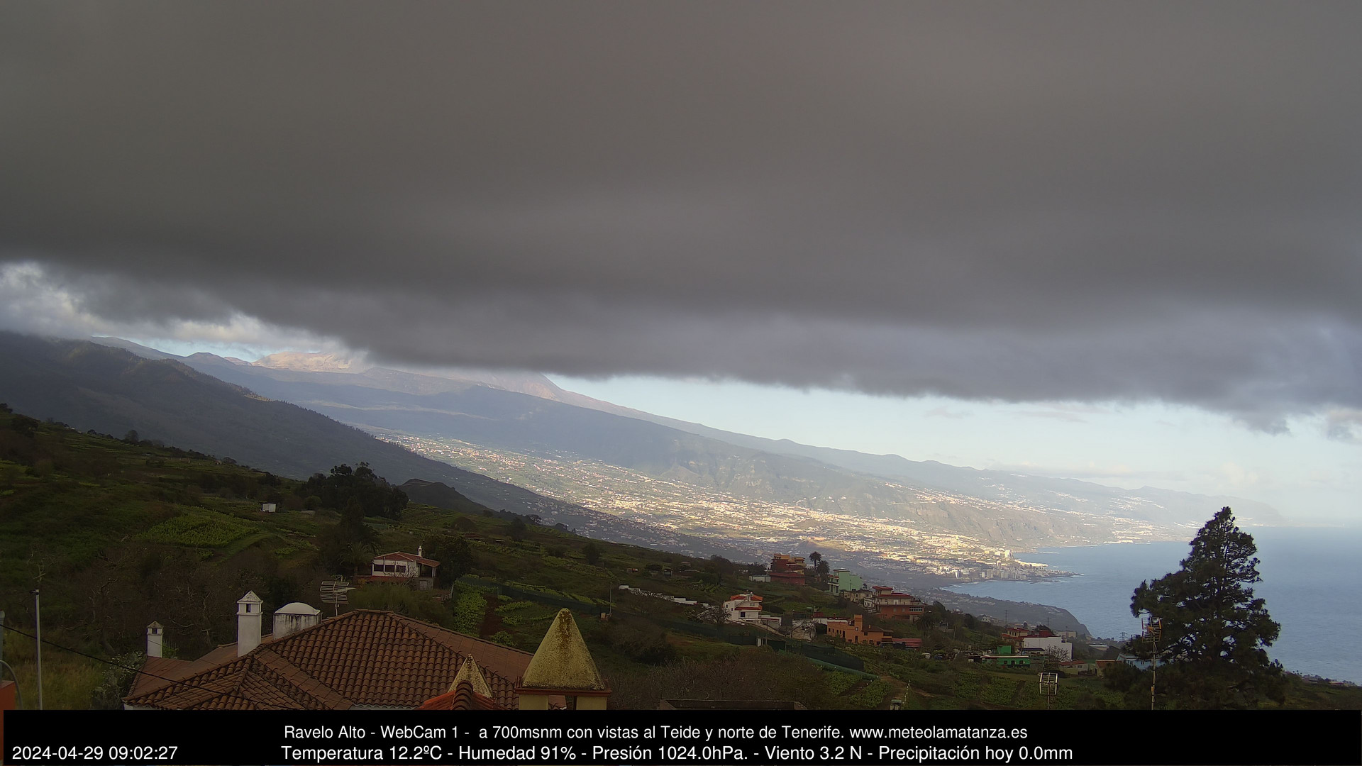 time-lapse frame, MeteoRavelo- Visión N de Tenerife webcam