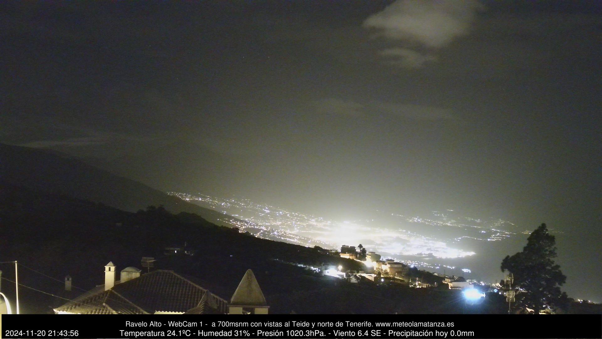 time-lapse frame, MeteoRavelo- Visión N de Tenerife webcam