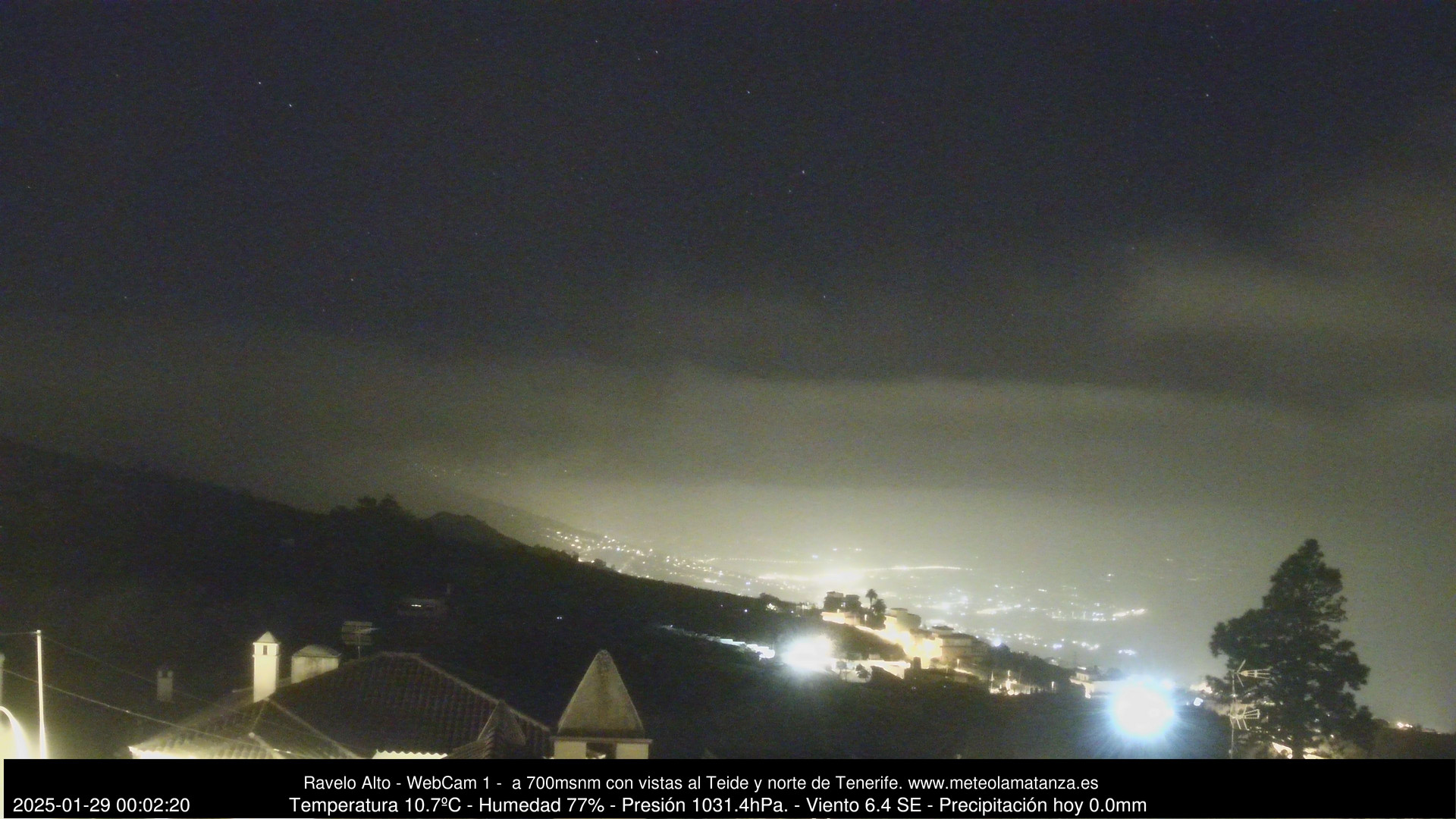 time-lapse frame, MeteoRavelo- Visión N de Tenerife webcam