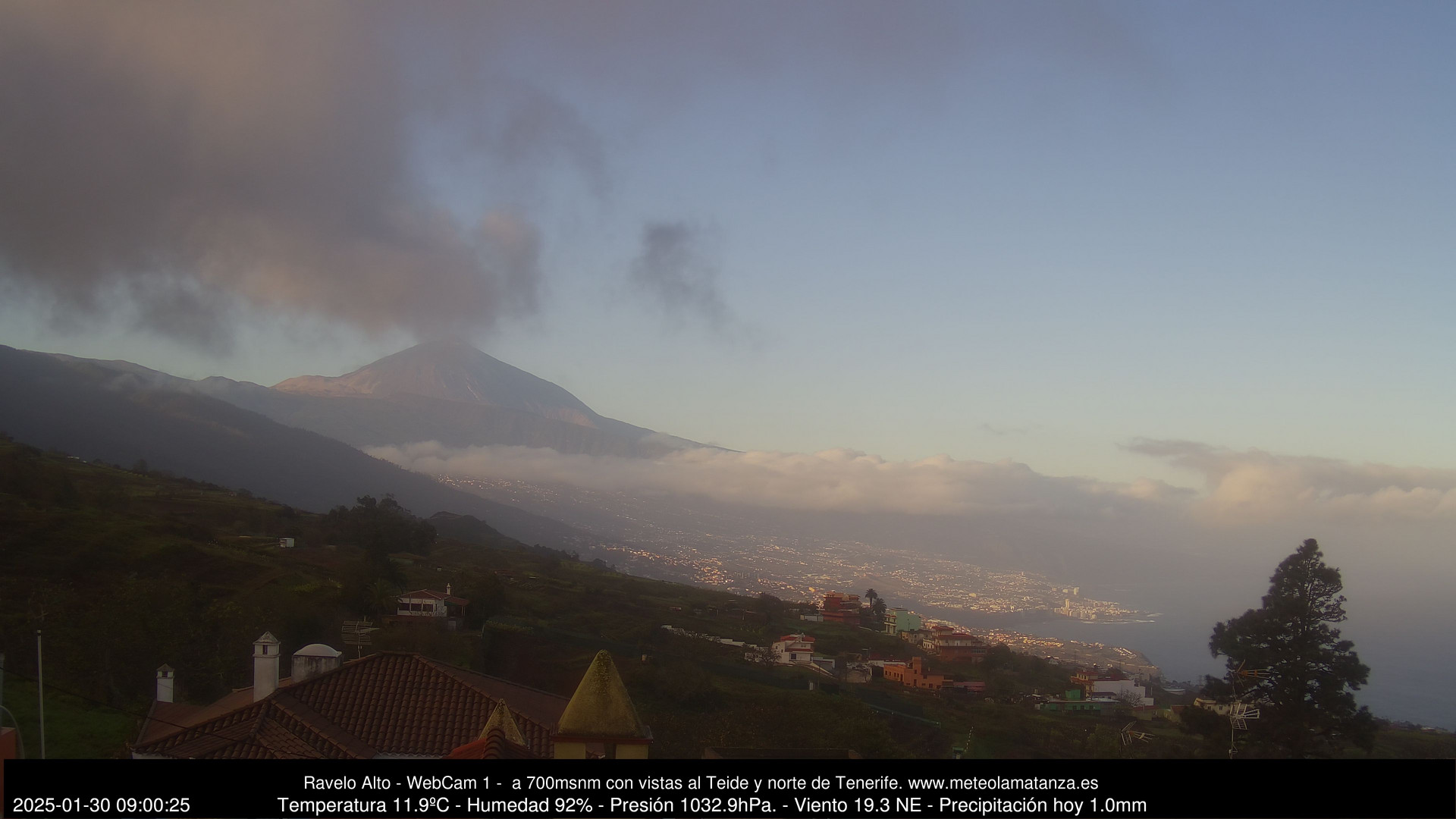 time-lapse frame, MeteoRavelo- Visión N de Tenerife webcam