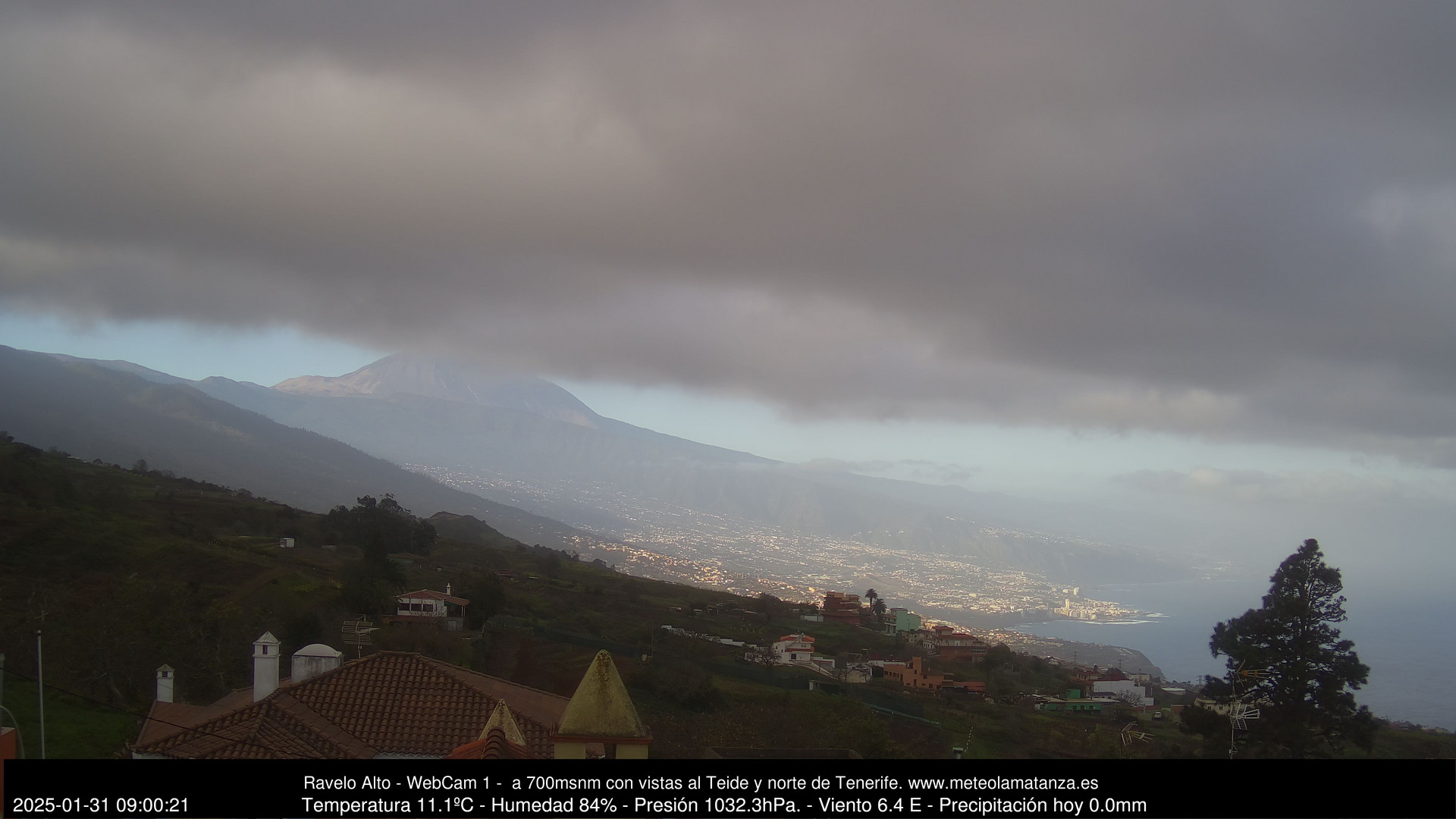 time-lapse frame, MeteoRavelo- Visión N de Tenerife webcam