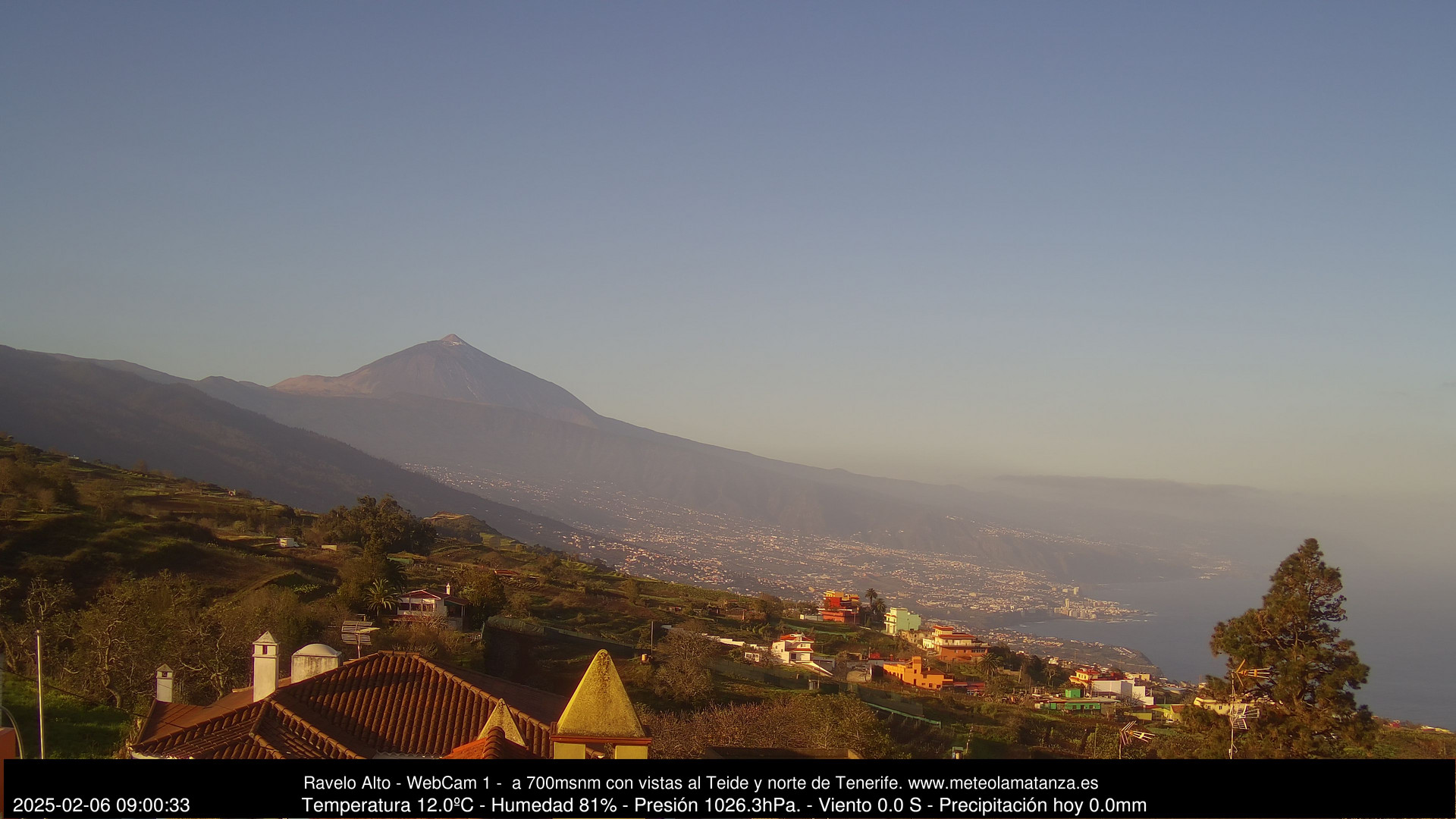 time-lapse frame, MeteoRavelo- Visión N de Tenerife webcam