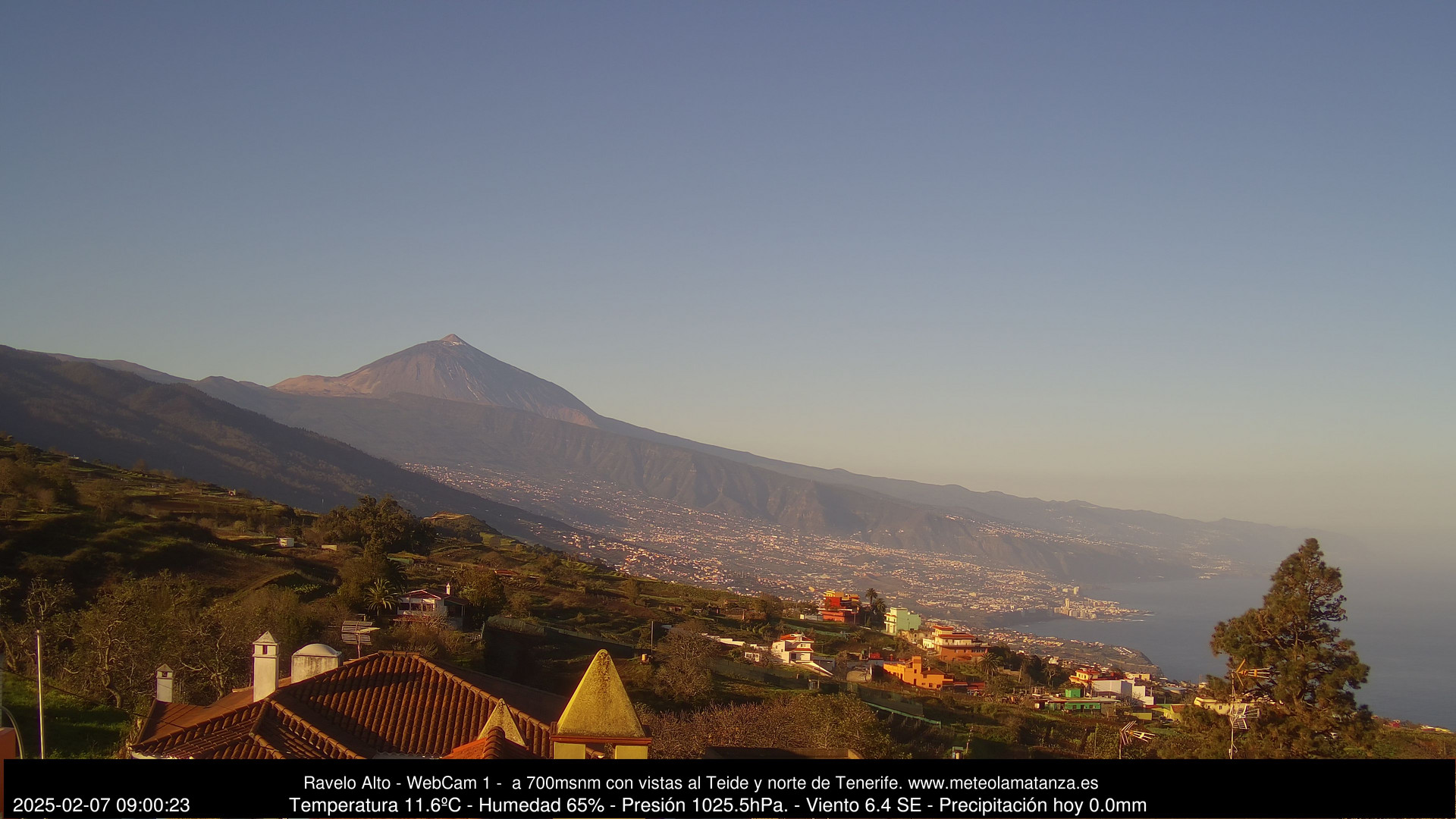 time-lapse frame, MeteoRavelo- Visión N de Tenerife webcam