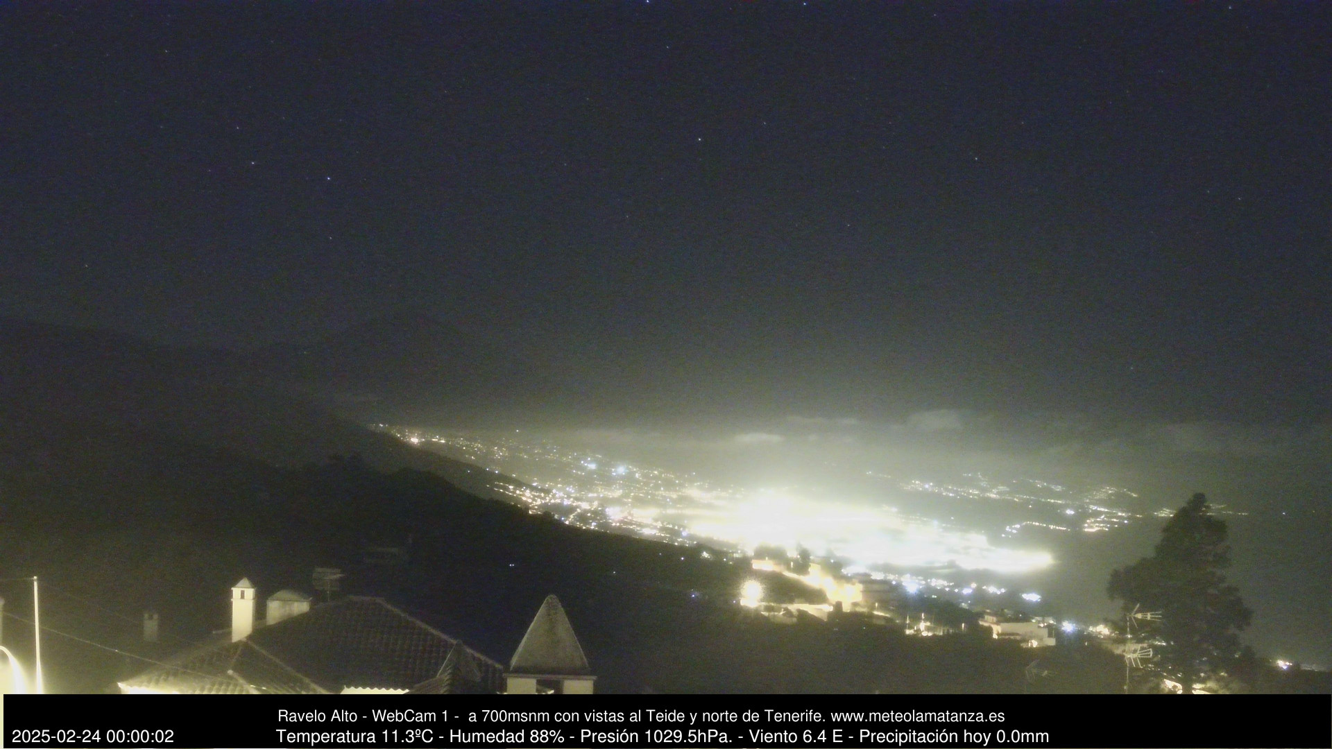 time-lapse frame, MeteoRavelo- Visión N de Tenerife webcam