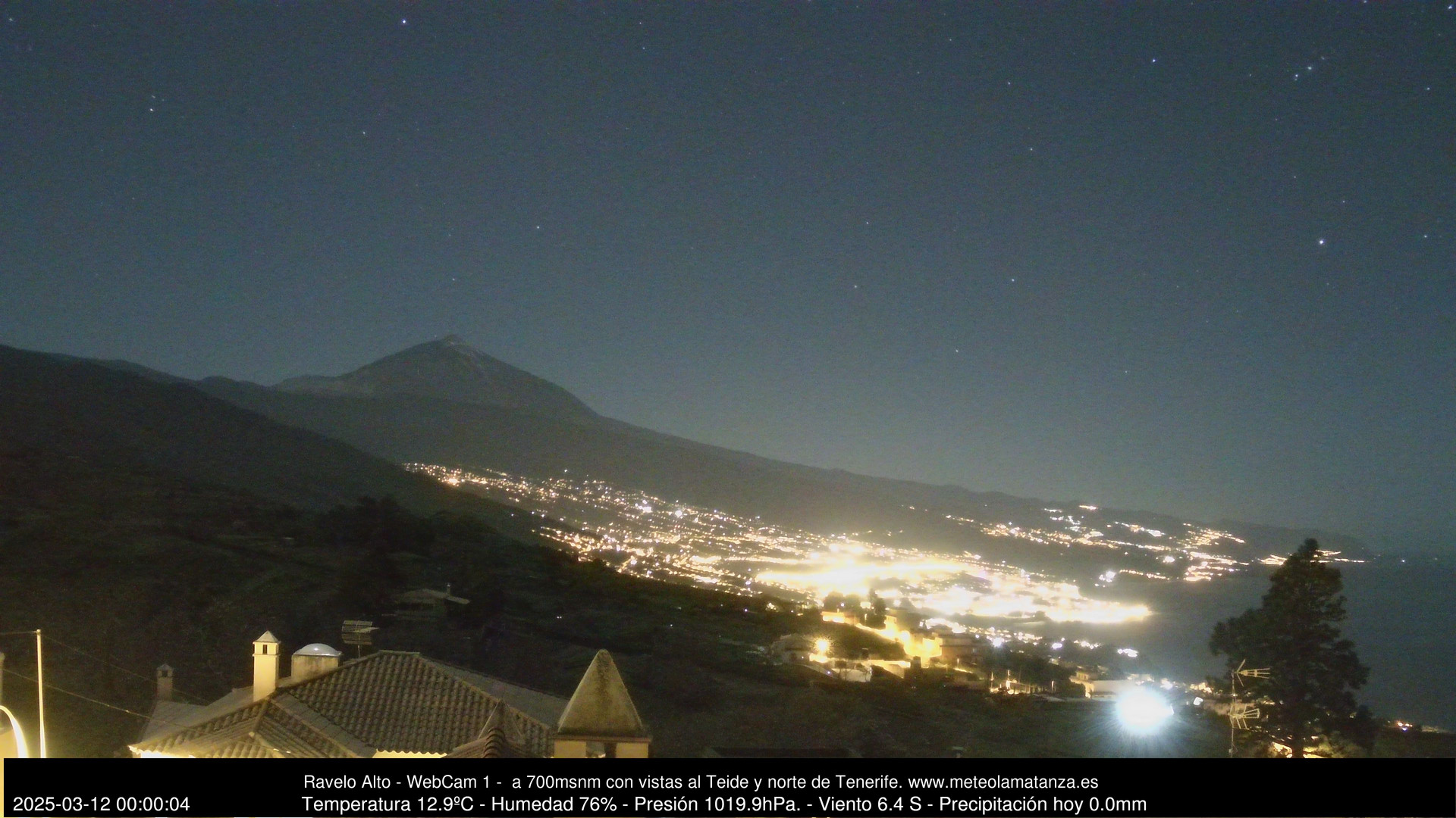 time-lapse frame, MeteoRavelo- Visión N de Tenerife webcam