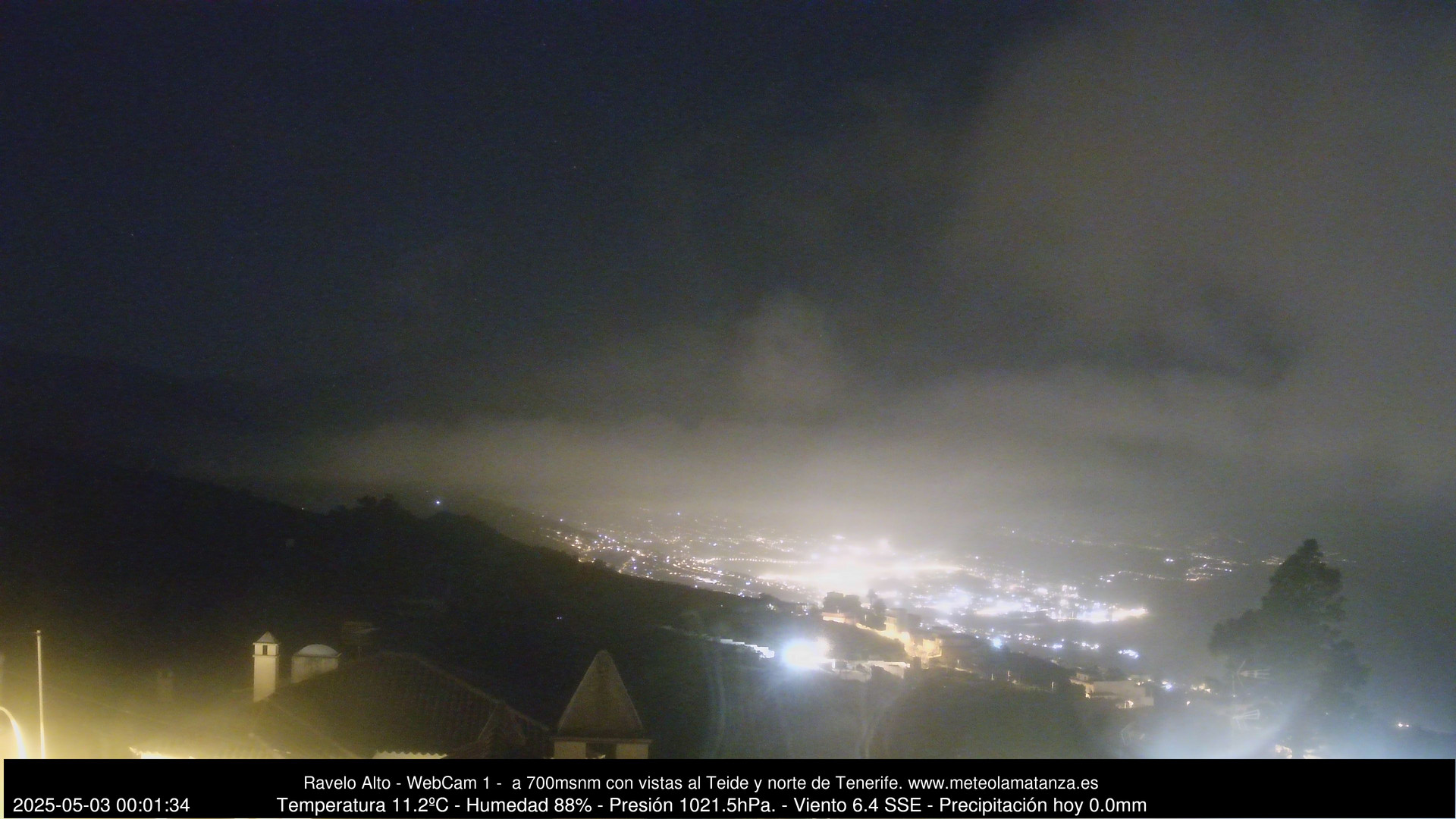 time-lapse frame, MeteoRavelo- Visión N de Tenerife webcam