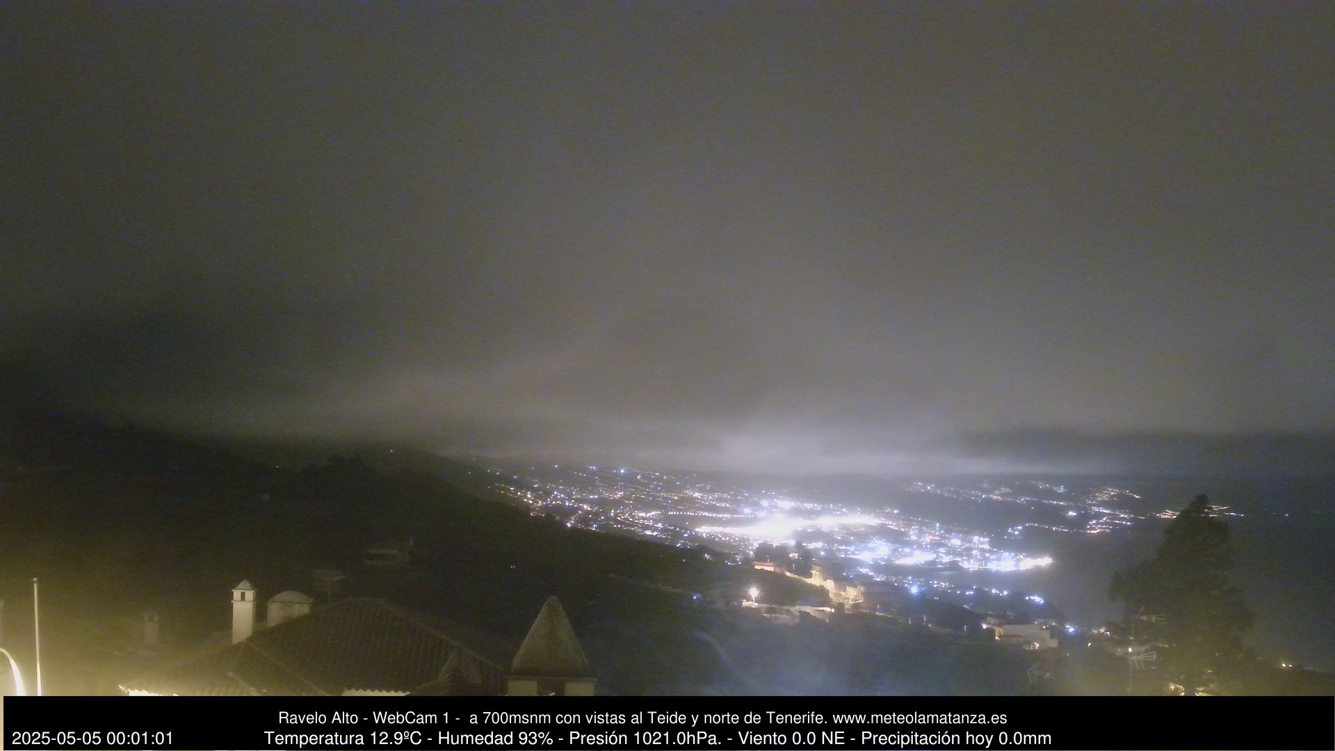 time-lapse frame, MeteoRavelo- Visión N de Tenerife webcam