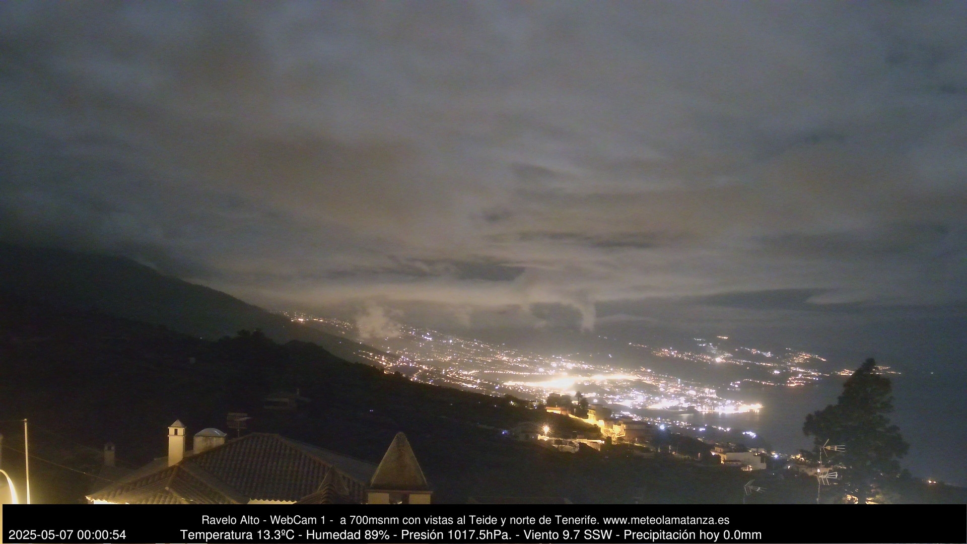 time-lapse frame, MeteoRavelo- Visión N de Tenerife webcam
