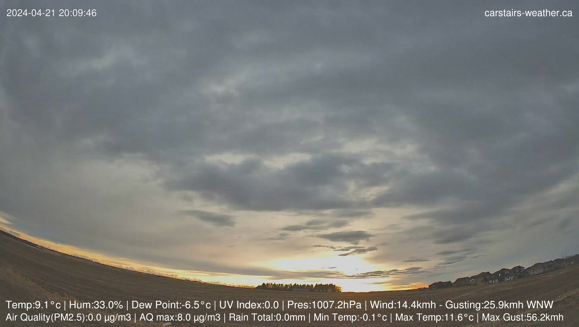 time-lapse frame, April 21 Sunset webcam