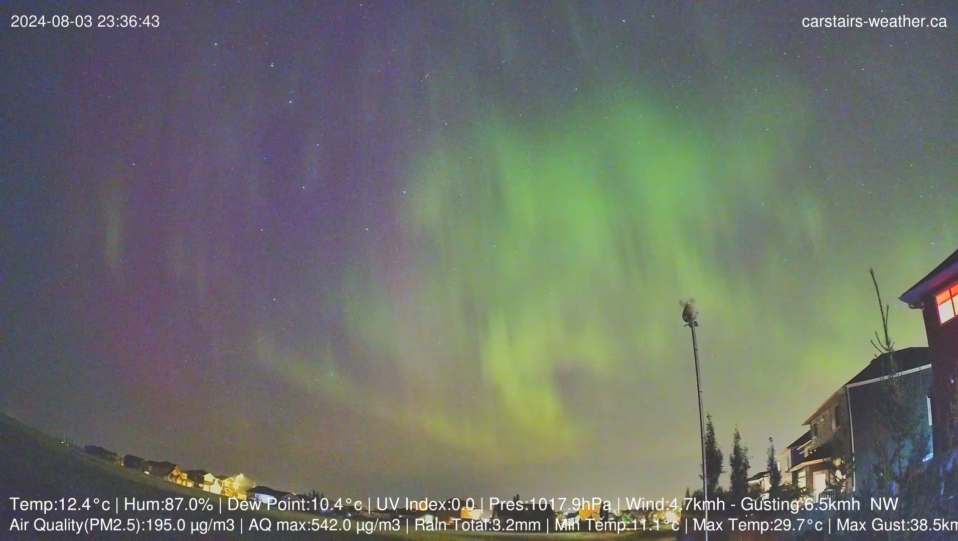 time-lapse frame, August 03 - 04 - 2024 Aurora webcam