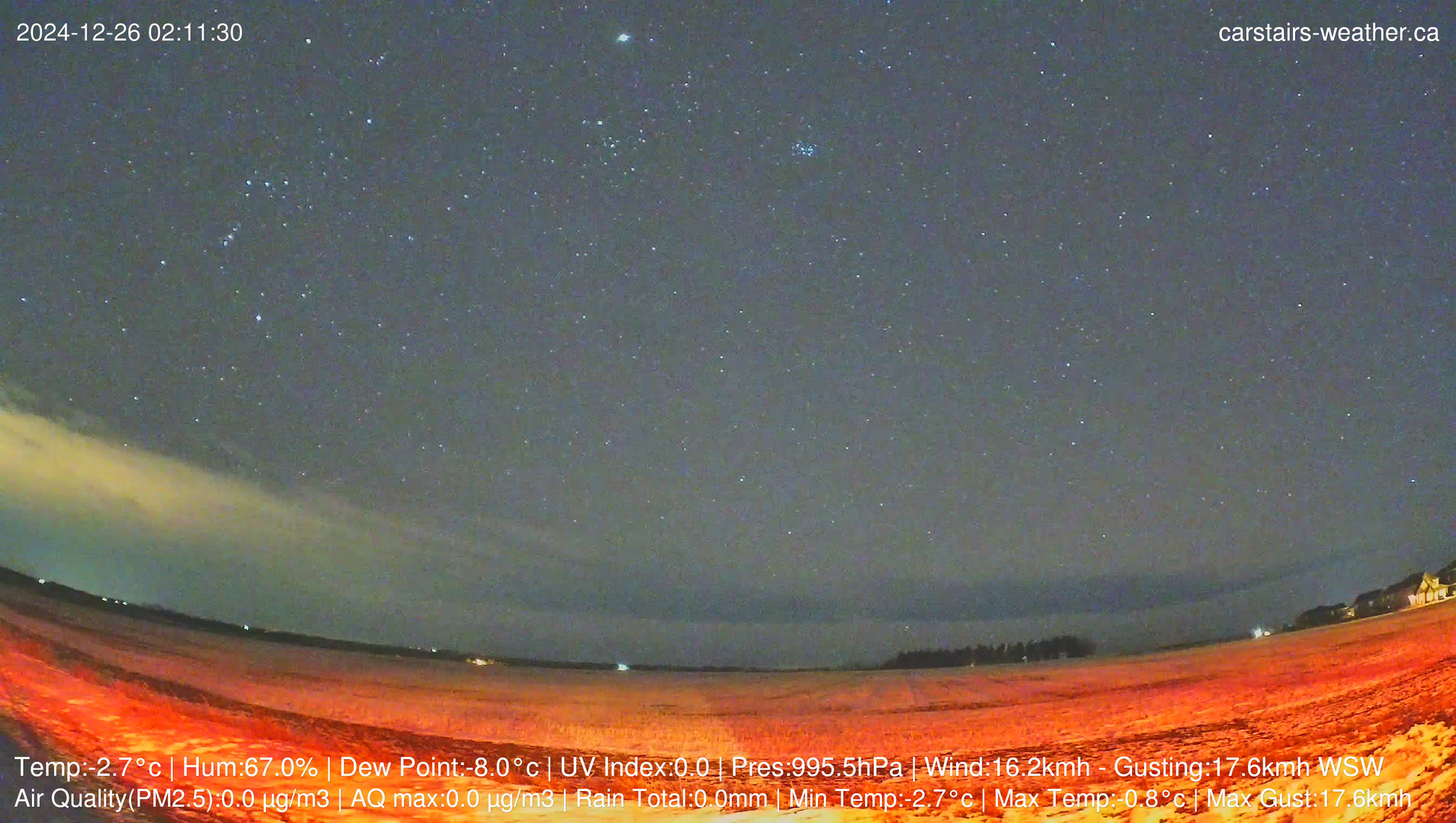 time-lapse frame, Carstairs Sky Cam webcam