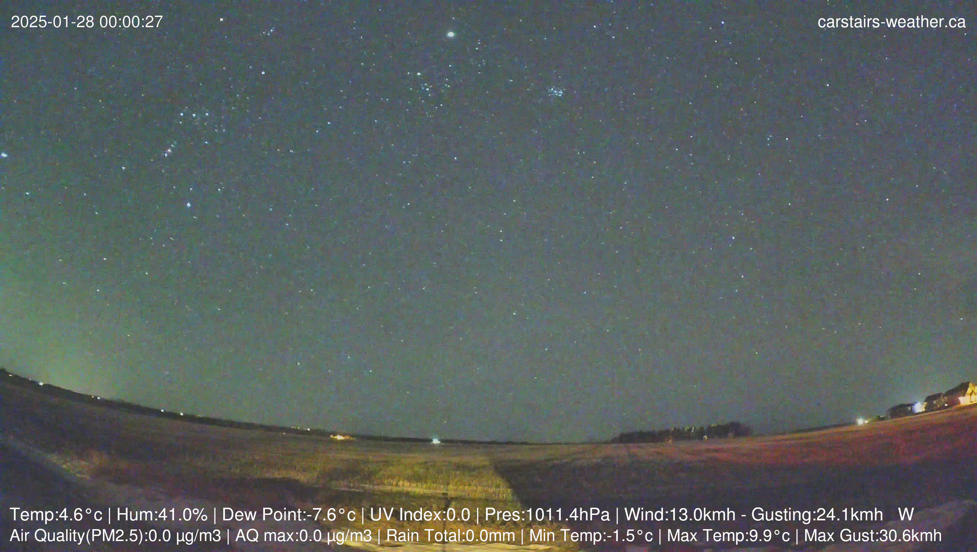 time-lapse frame, Carstairs Sky Cam webcam