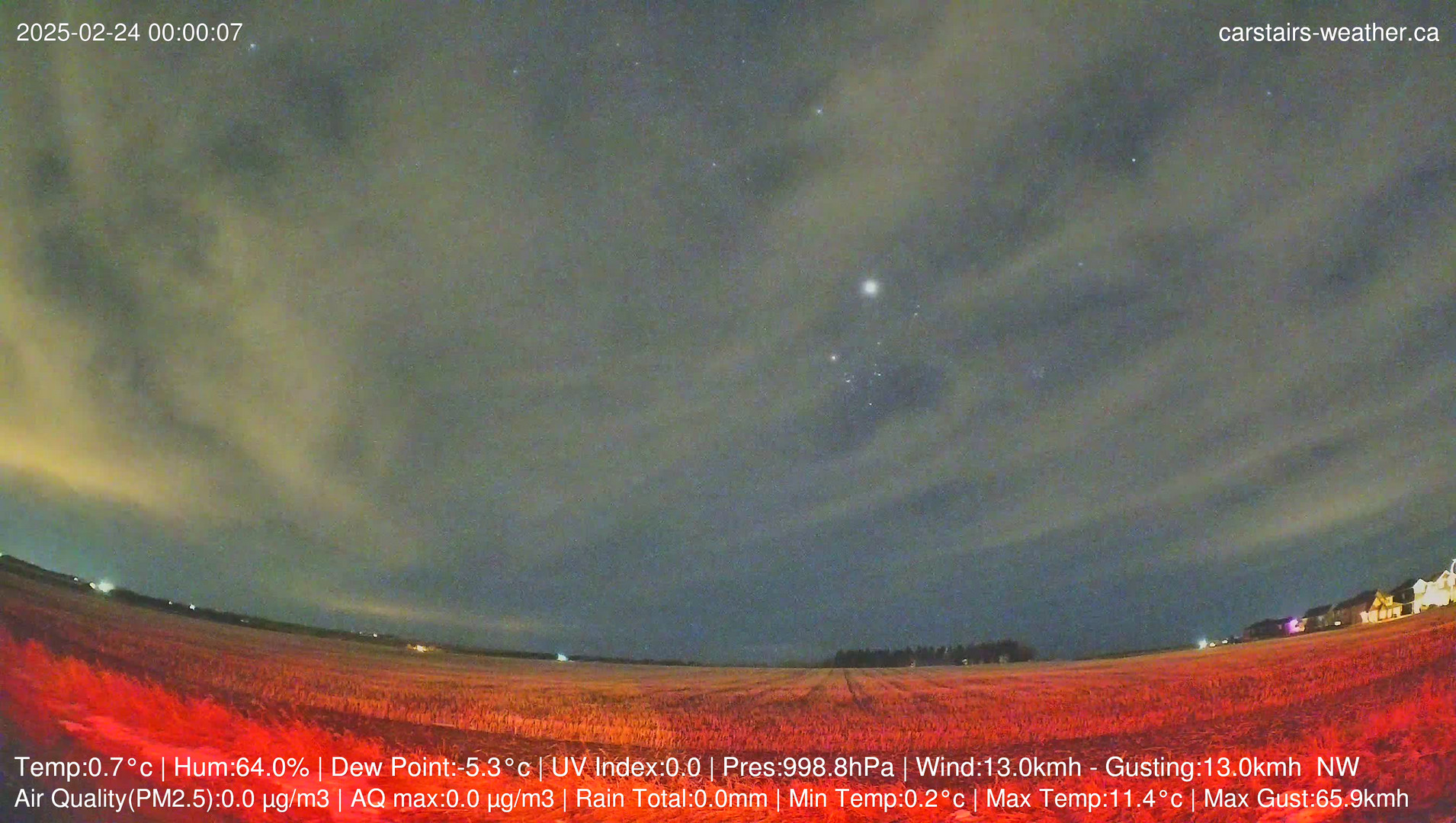 time-lapse frame, Carstairs Sky Cam webcam