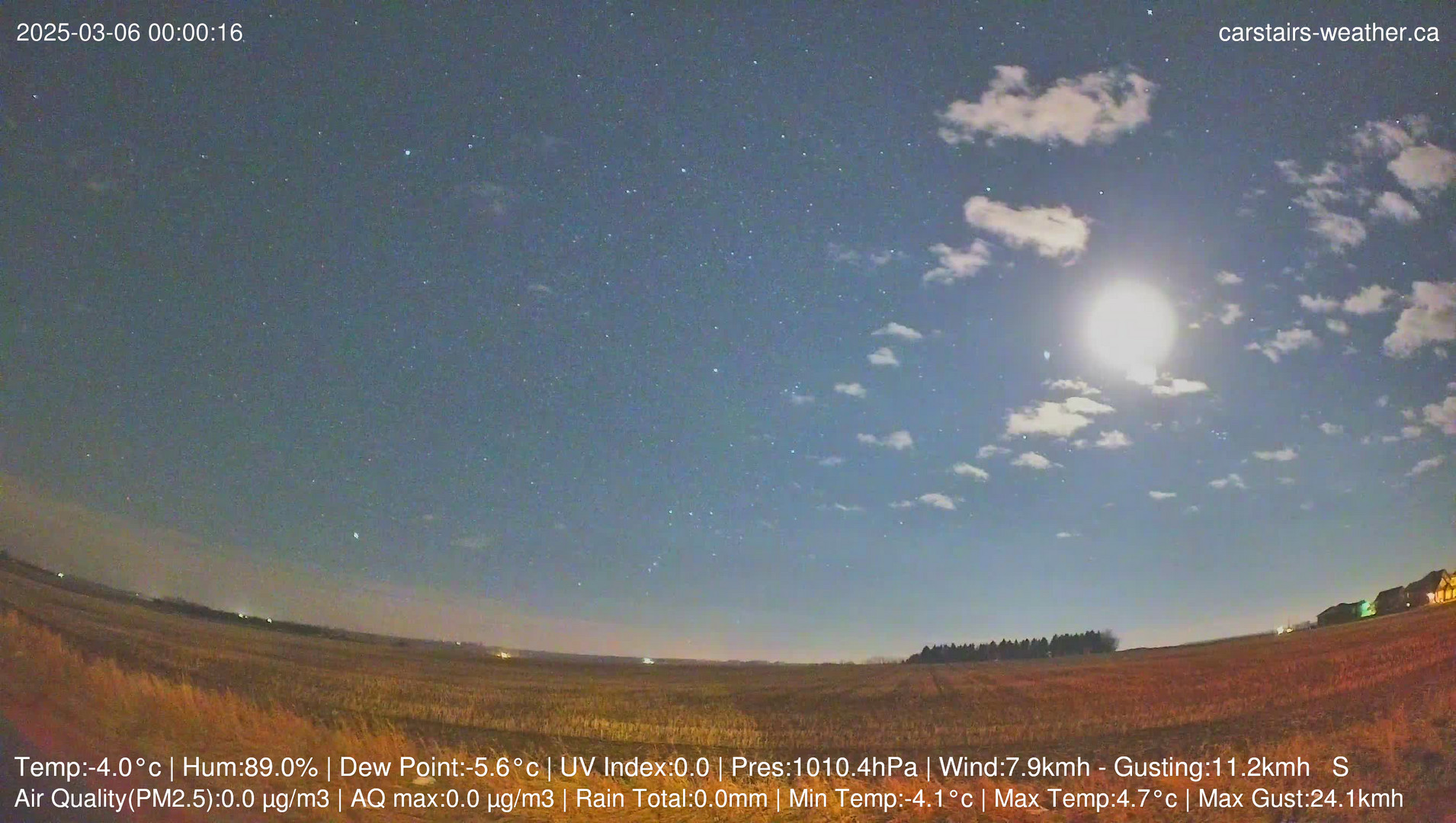 time-lapse frame, Carstairs Sky Cam webcam