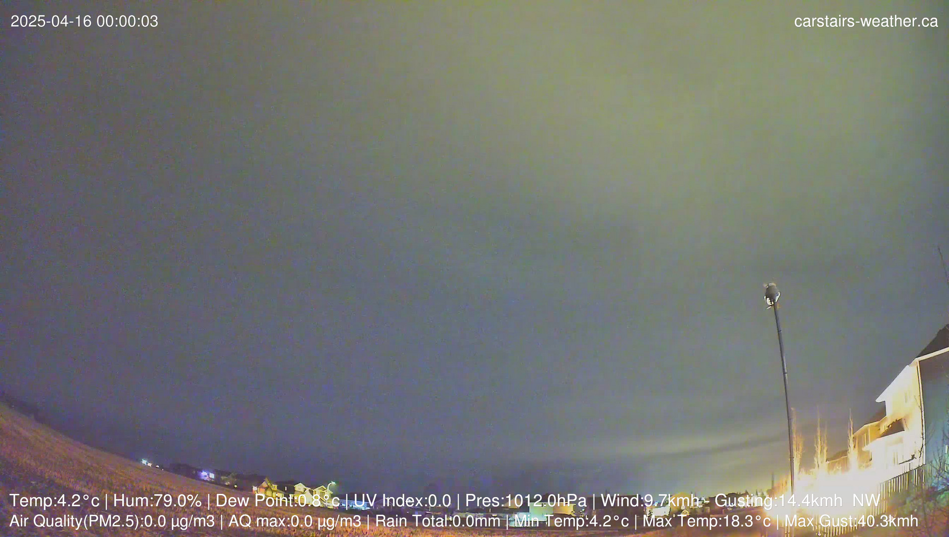 time-lapse frame, Carstairs Sky Cam webcam