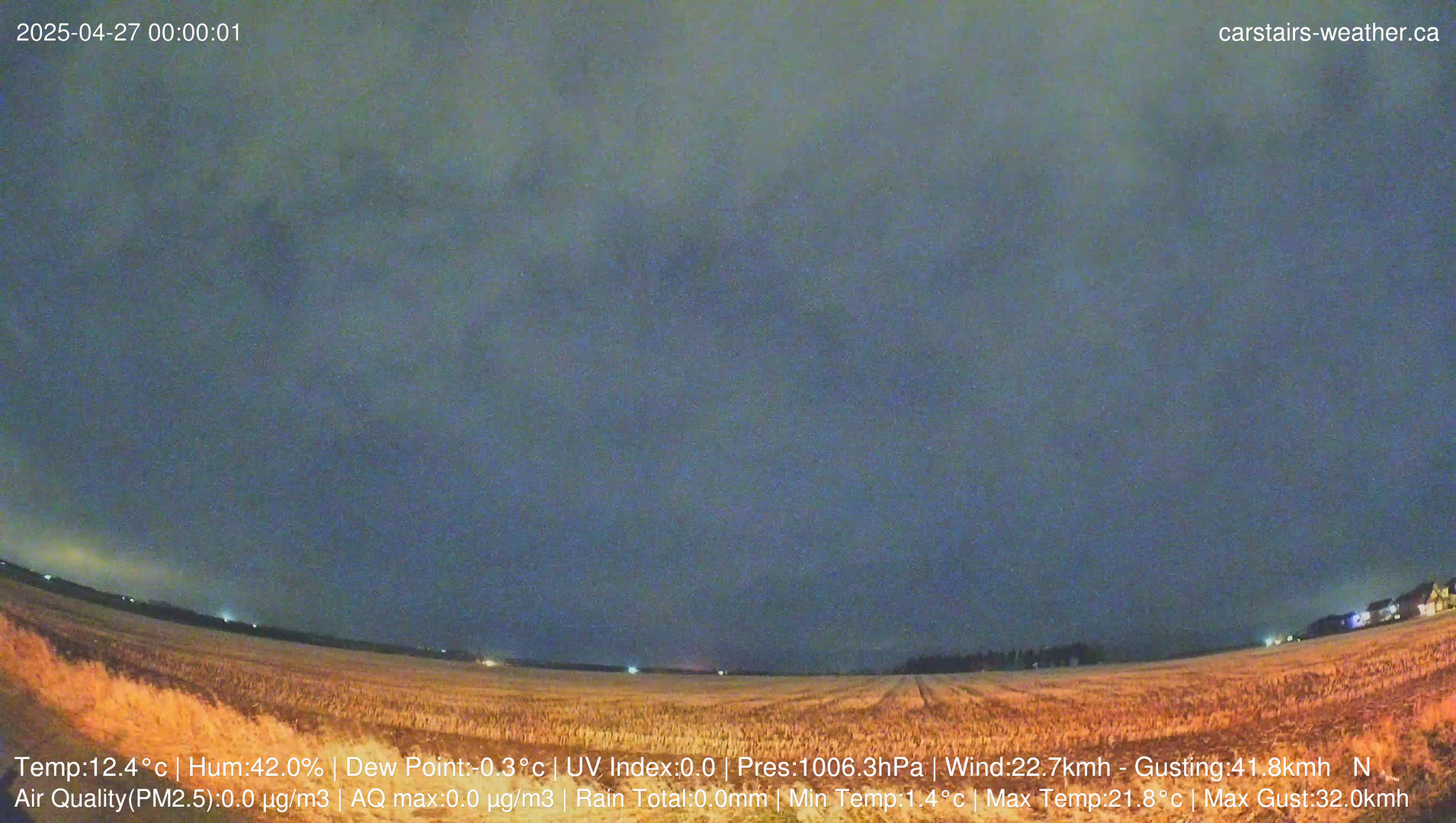 time-lapse frame, Carstairs Sky Cam webcam