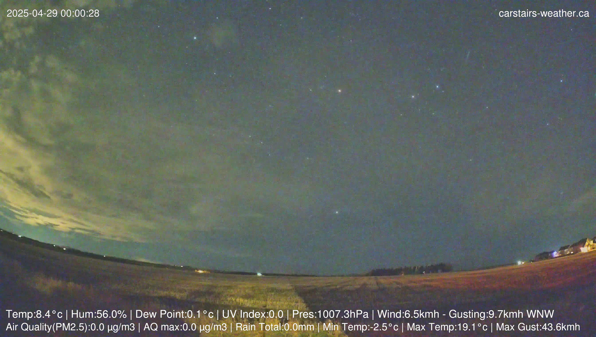 time-lapse frame, Carstairs Sky Cam webcam