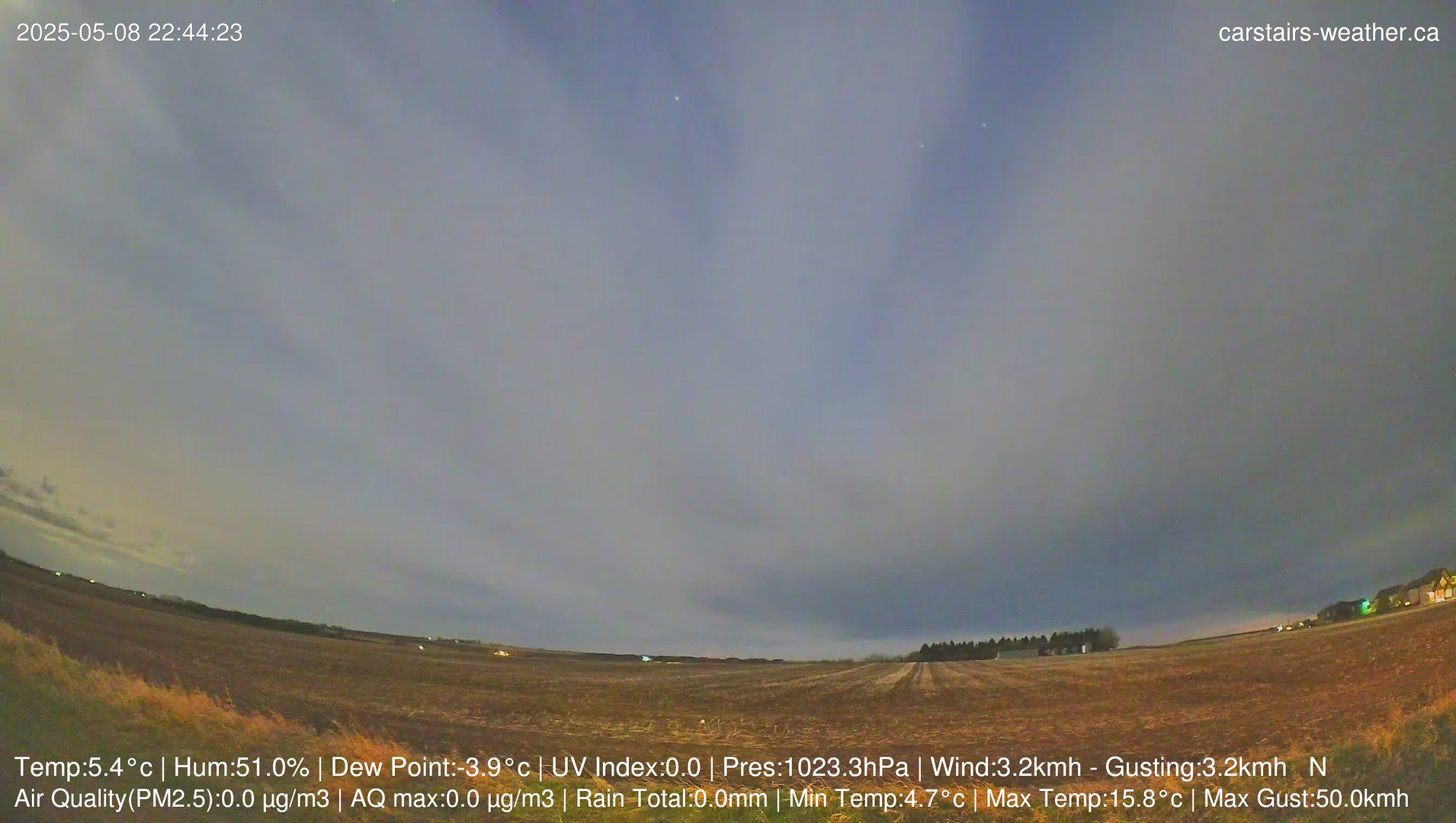 time-lapse frame, Carstairs Sky Cam webcam
