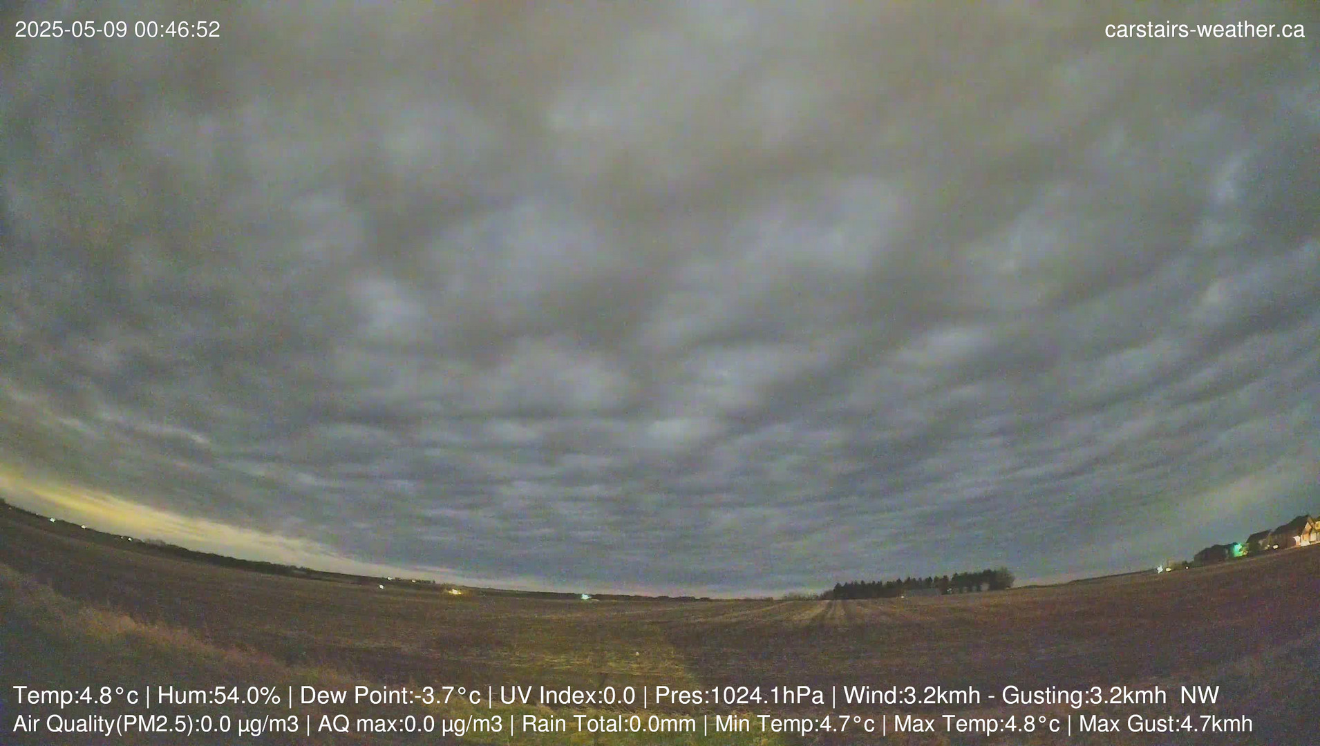 time-lapse frame, Carstairs Sky Cam webcam