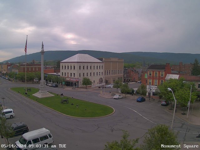 time-lapse frame, Monument Square Center webcam