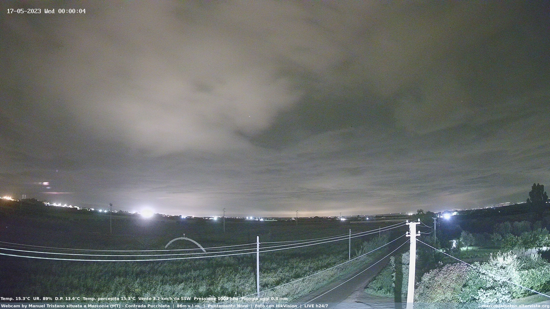 time-lapse frame, Webcam in Contrada Pucchieta, Marconia(MT) webcam