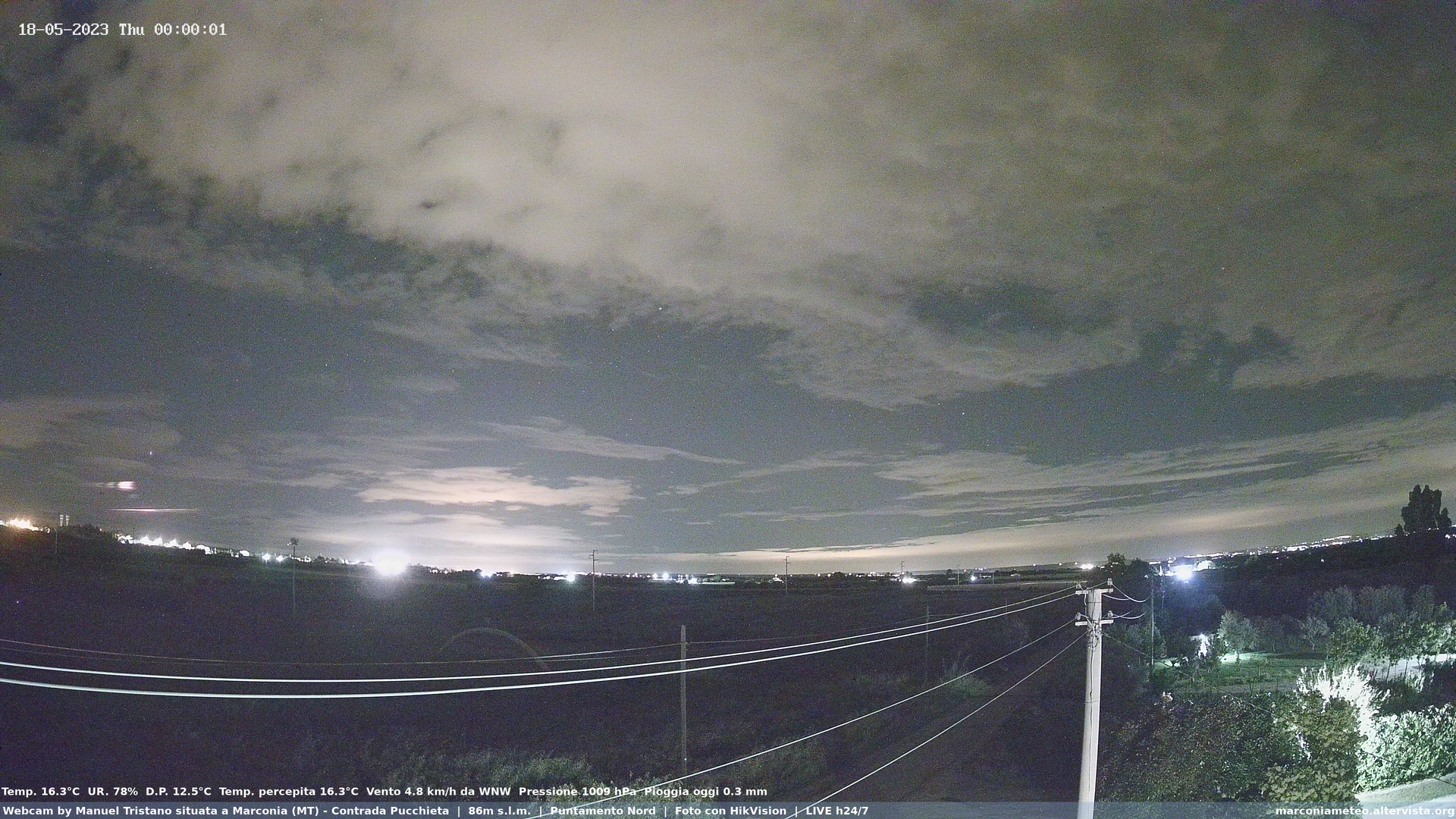 time-lapse frame, Webcam in Contrada Pucchieta, Marconia(MT) webcam
