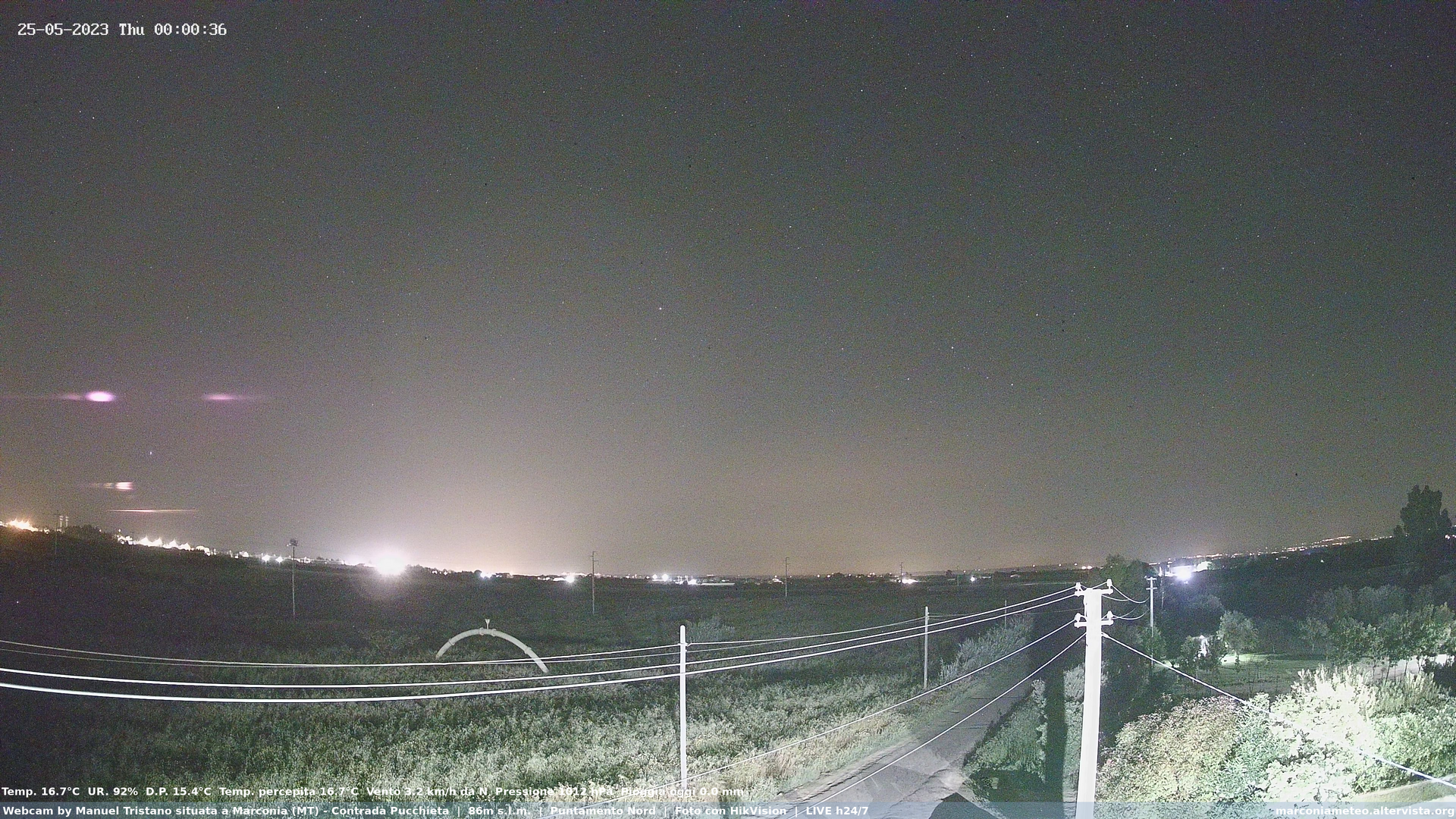 time-lapse frame, Webcam in Contrada Pucchieta, Marconia(MT) webcam