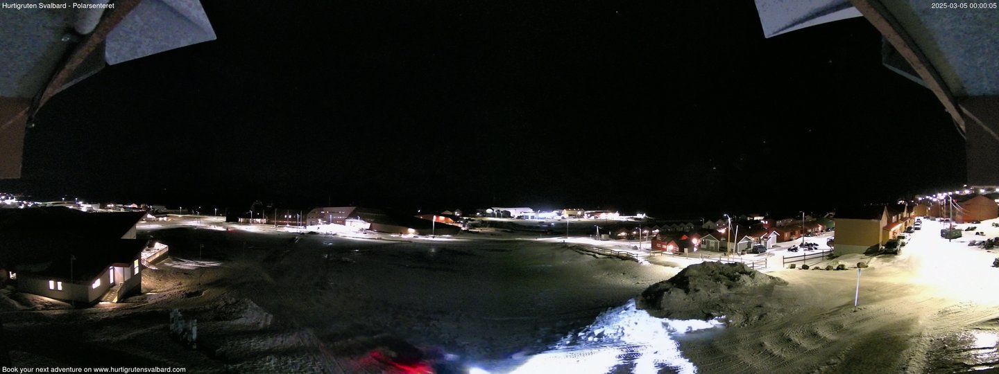 time-lapse frame, Hurtigruten Svalbard - Hiorthfjellet webcam