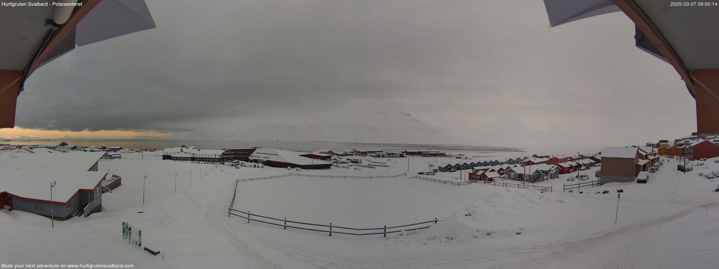 time-lapse frame, Hurtigruten Svalbard - Hiorthfjellet webcam