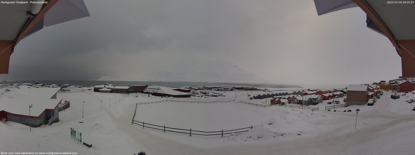 time-lapse frame, Hurtigruten Svalbard - Hiorthfjellet webcam