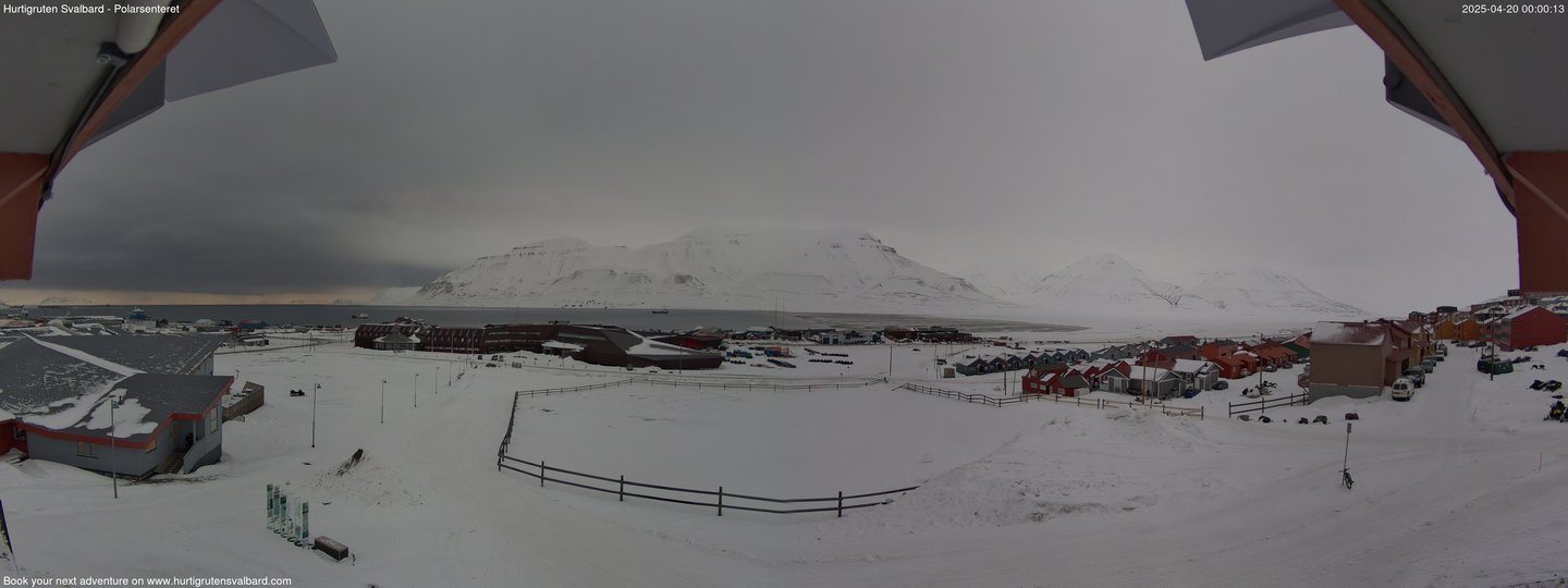 time-lapse frame, Hurtigruten Svalbard - Hiorthfjellet webcam