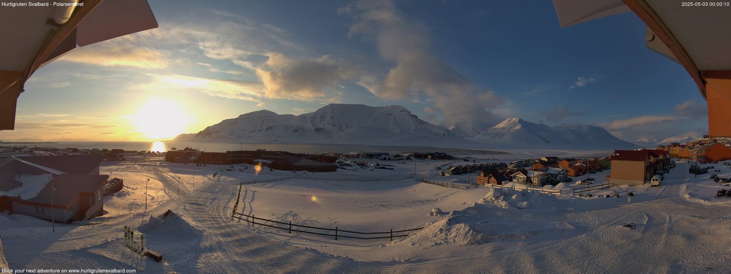 time-lapse frame, Hurtigruten Svalbard - Hiorthfjellet webcam