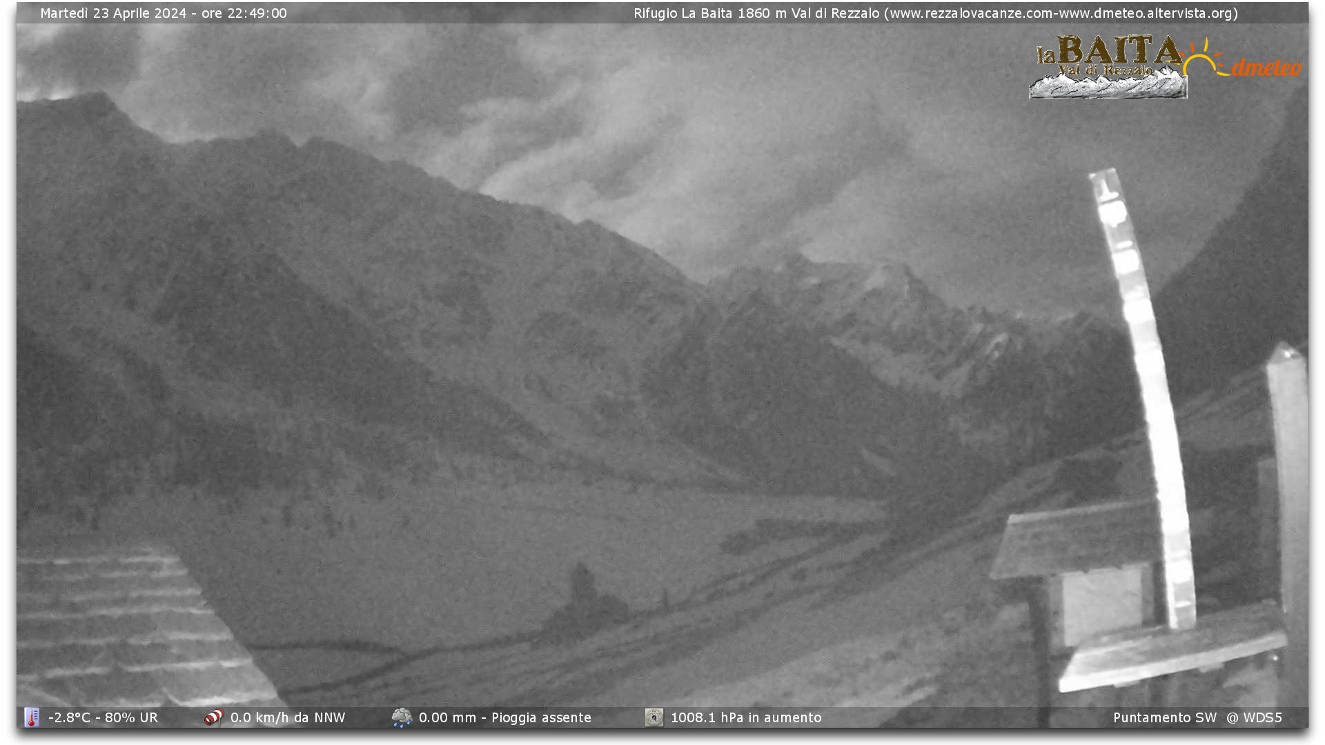 time-lapse frame, Val di Rèzzalo SO webcam