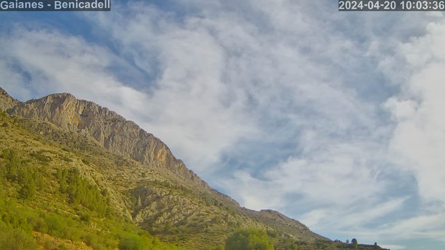time-lapse frame, Gaianes, Benicadell, el Comtat webcam