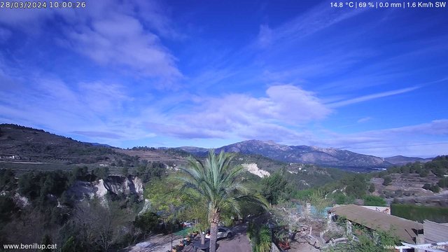 time-lapse frame, Benillup - Barranc de Caraita webcam