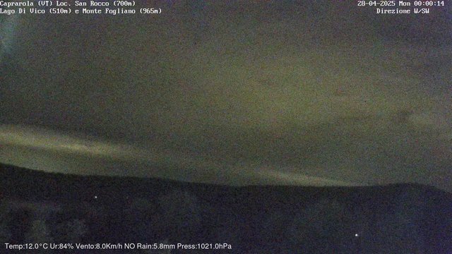 time-lapse frame, Caprarola San Rocco webcam