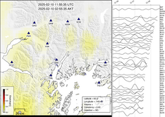 view from Barry Arm seismic energy on 2025-02-10