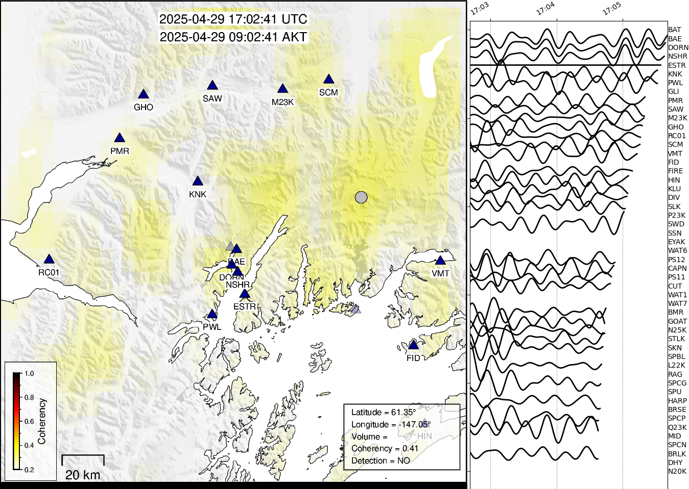 time-lapse frame, Barry Arm seismic energy webcam