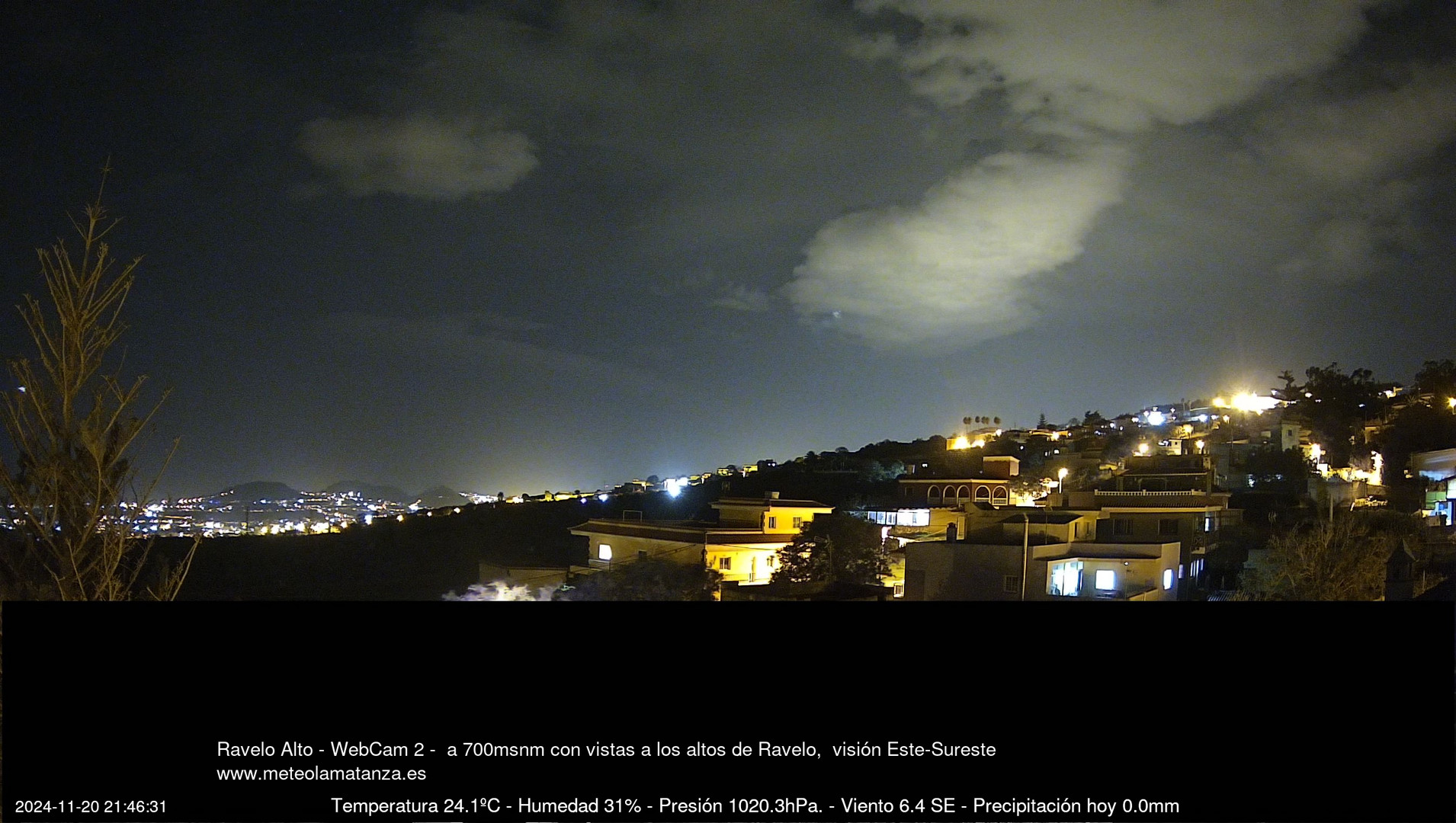 time-lapse frame, Ravelo, visión E-SE, 428msnm webcam