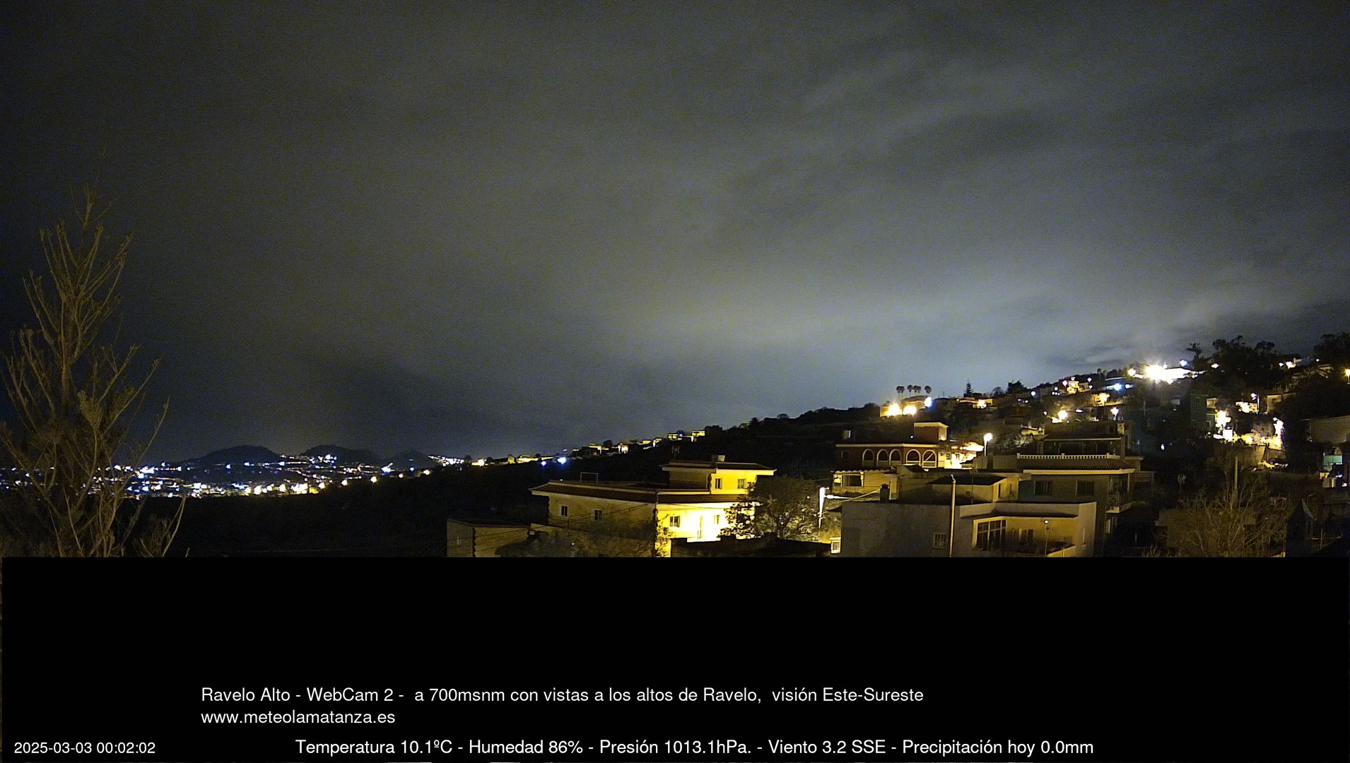 time-lapse frame, Ravelo, visión E-SE, 428msnm webcam