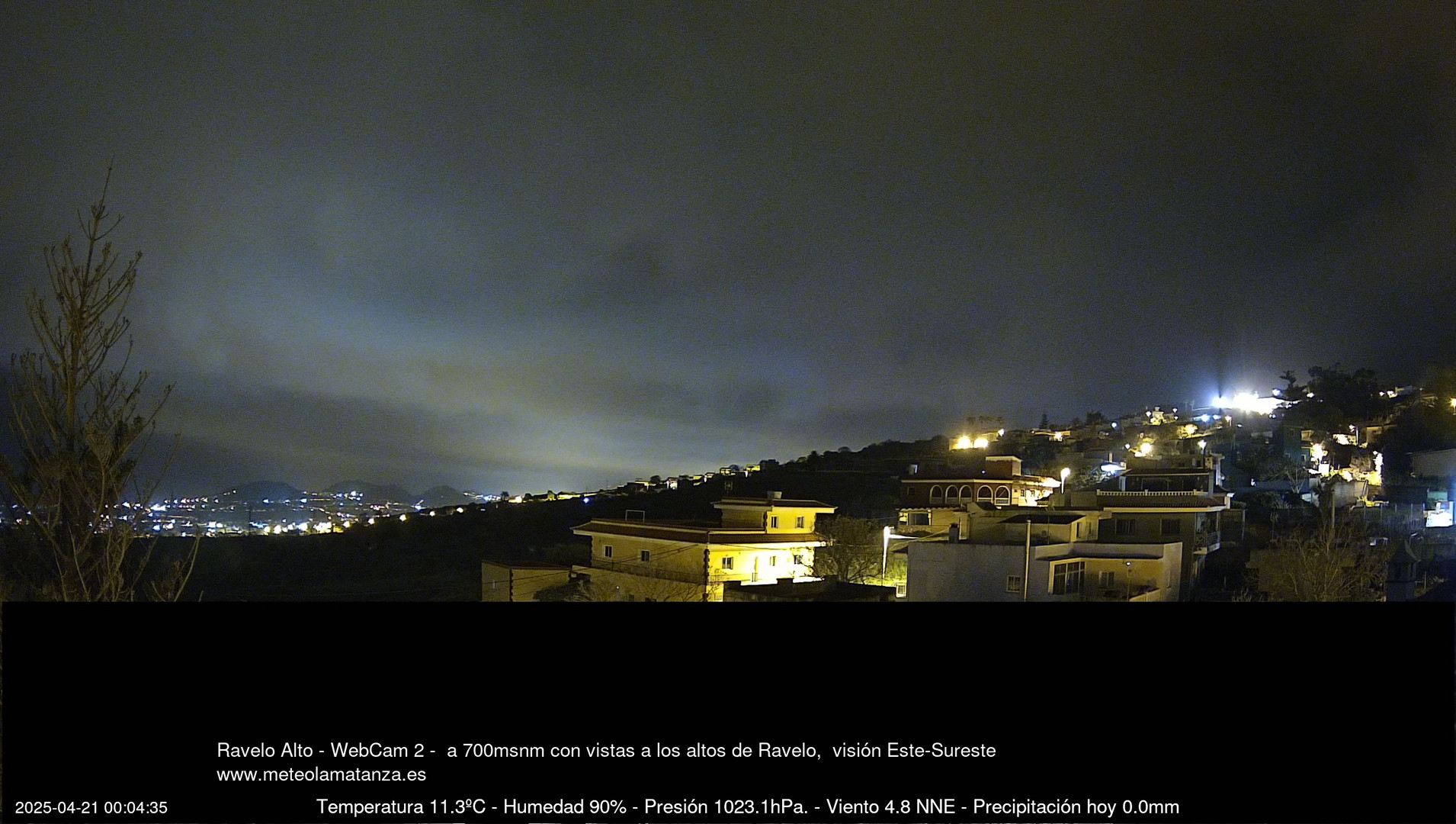 time-lapse frame, Ravelo, visión E-SE, 428msnm webcam