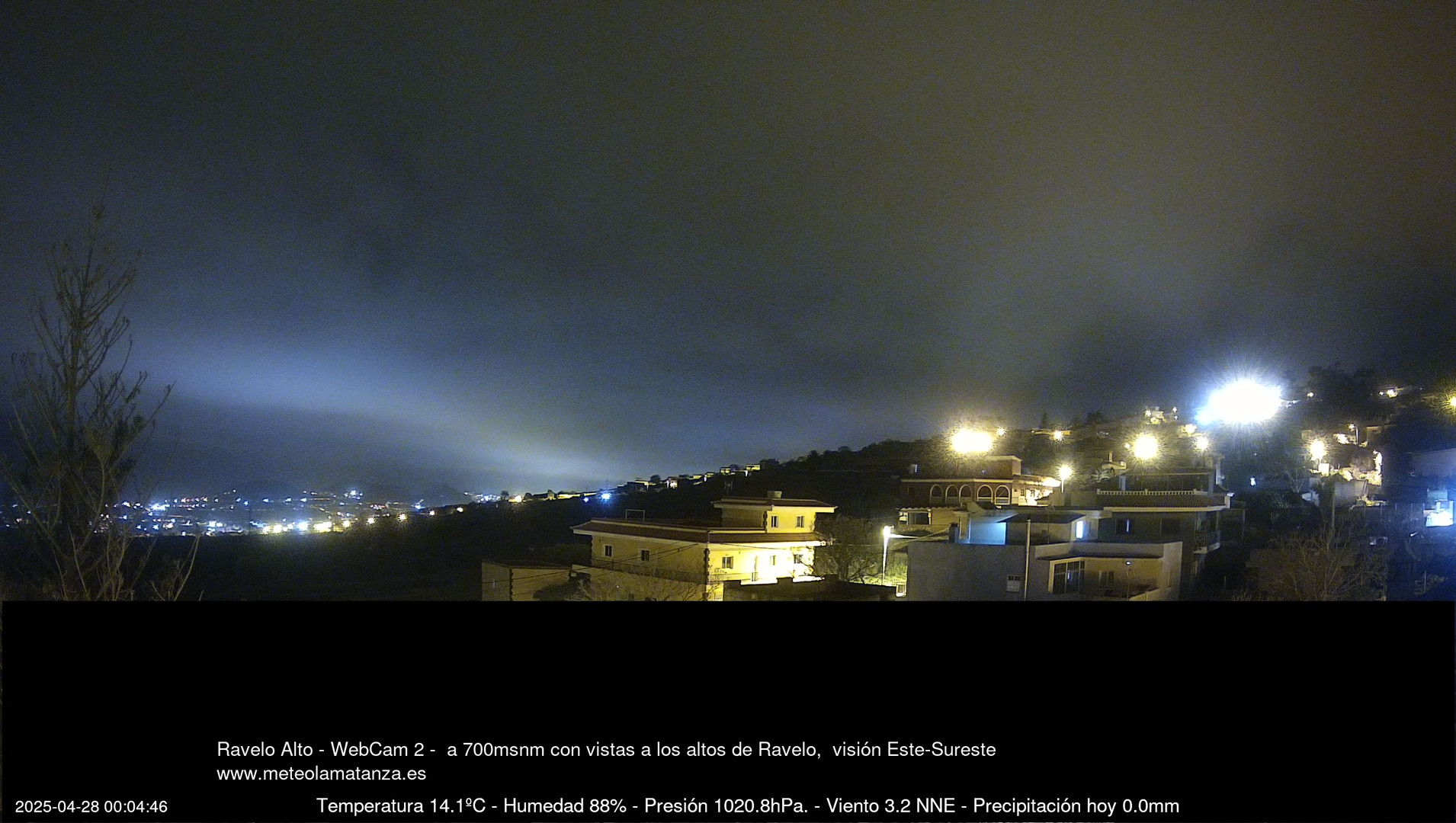 time-lapse frame, Ravelo, visión E-SE, 428msnm webcam