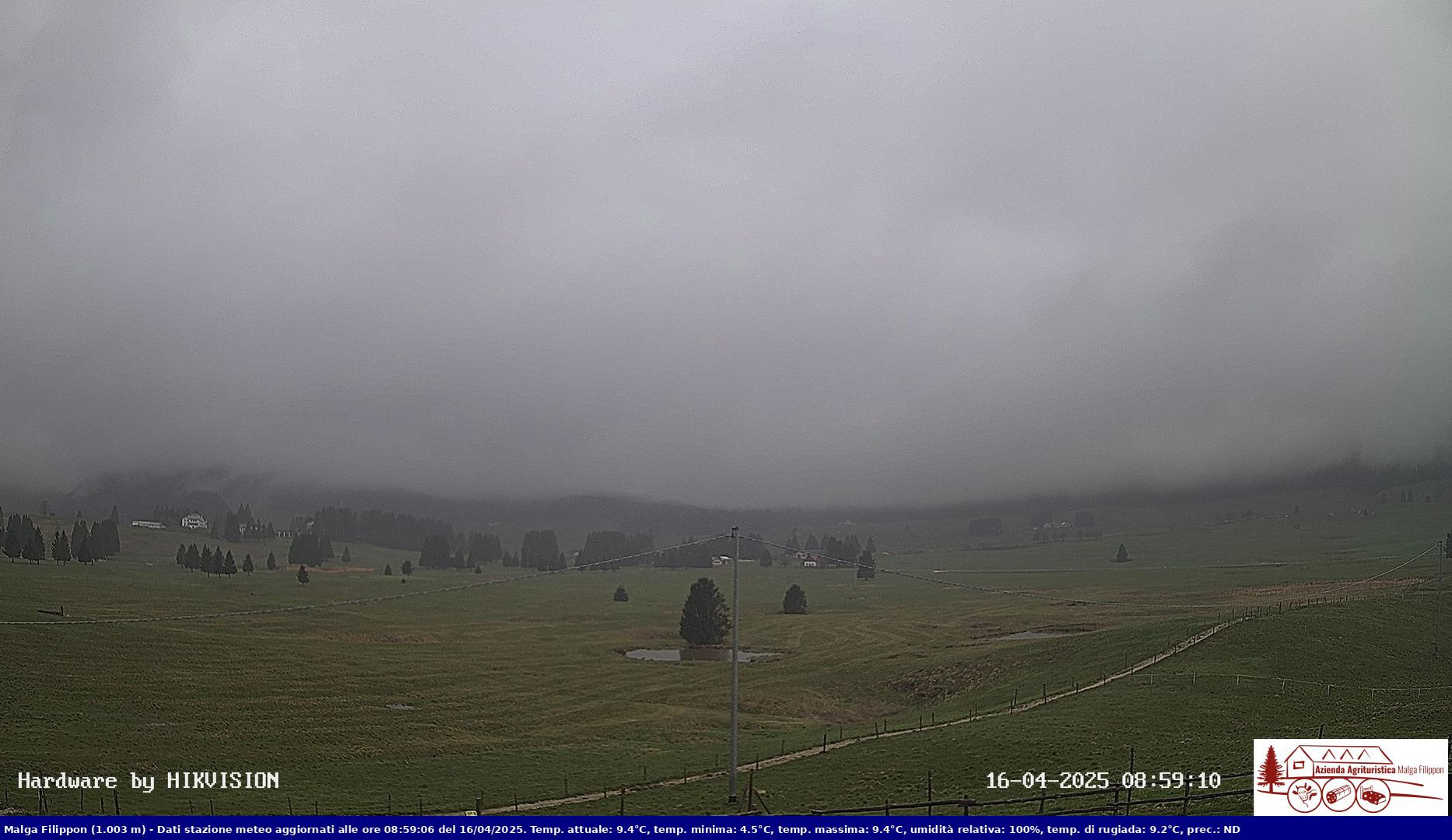 time-lapse frame, Pian Cansiglio - Agriturismo Malga Filippon webcam