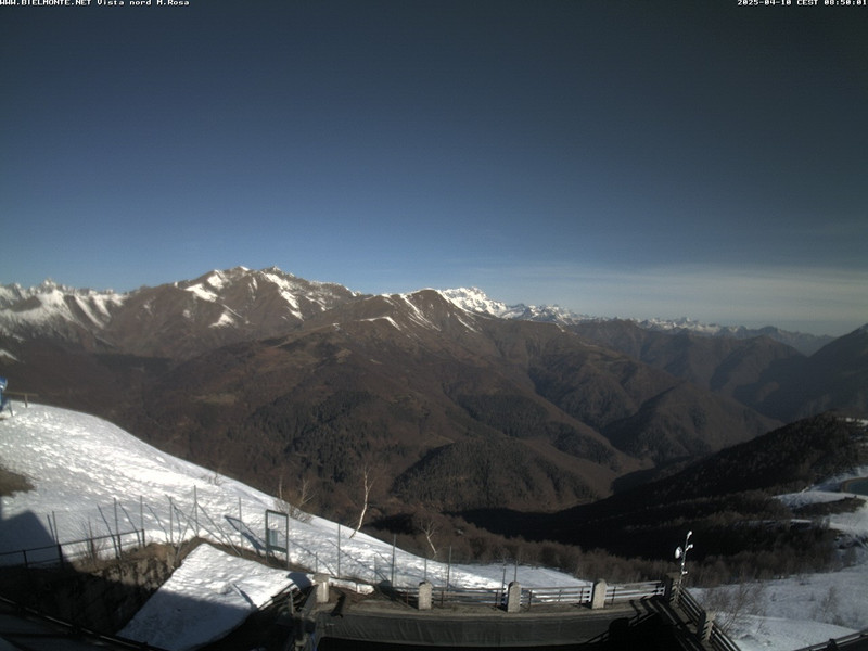 time-lapse frame, Bielmonte M. Marca vista M. Rosa e Valsessera webcam