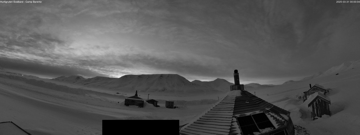 time-lapse frame, Hurtigruten Svalbard - Camp Barentz webcam